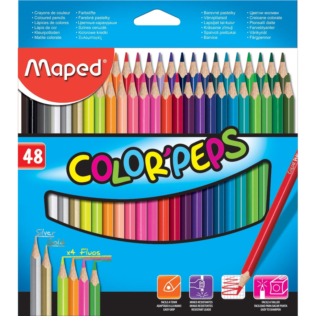 Maped Color'Peps Colored Pencil Set, 48-Pencils