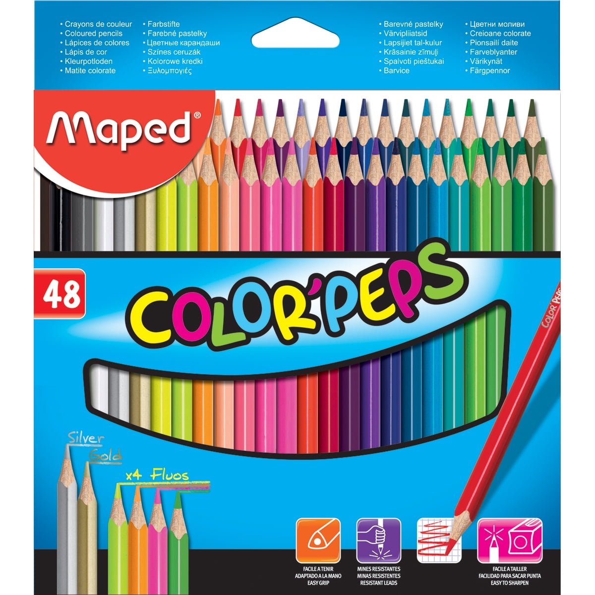 Maped Color'Peps Colored Pencil Set, 48-Pencils