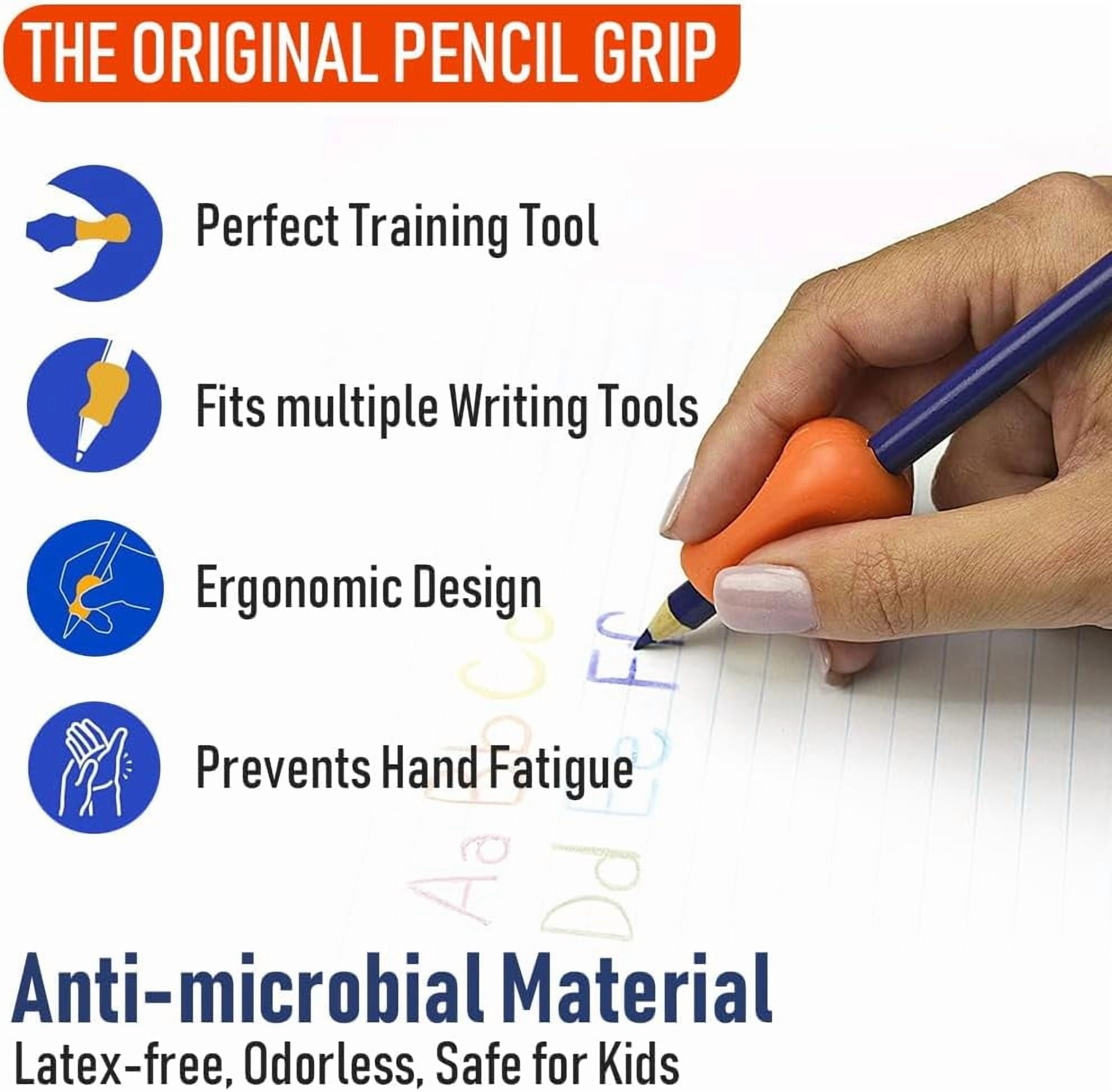 The Pencil Grip Original Pencil Grippers 6 Pcs, Improves Handwriting, Ergonomic Pen Holder for Righties & Lefties, Ideal for All Ages, Writing Tool with Finger Cushion