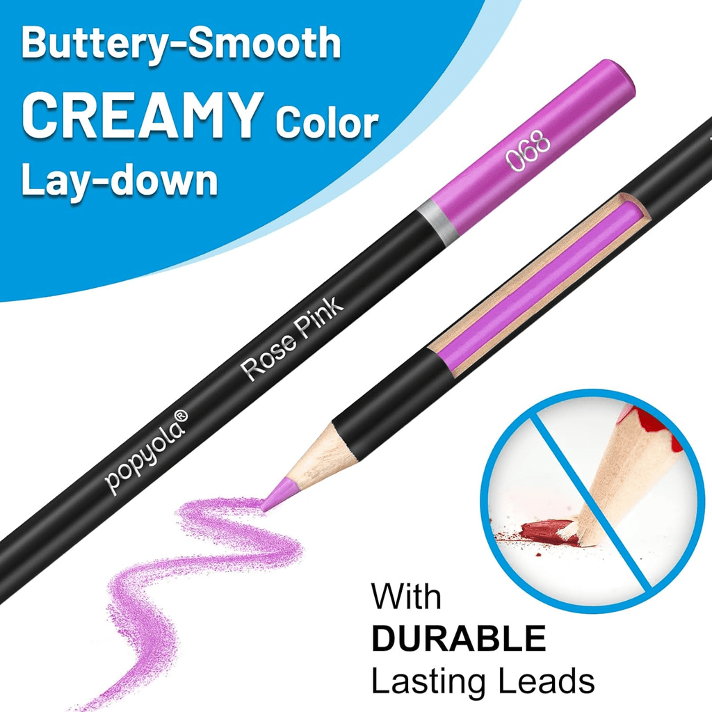 Vigorfun 136-Pack Black Colored Pencils Set with Art Supplies（Black）