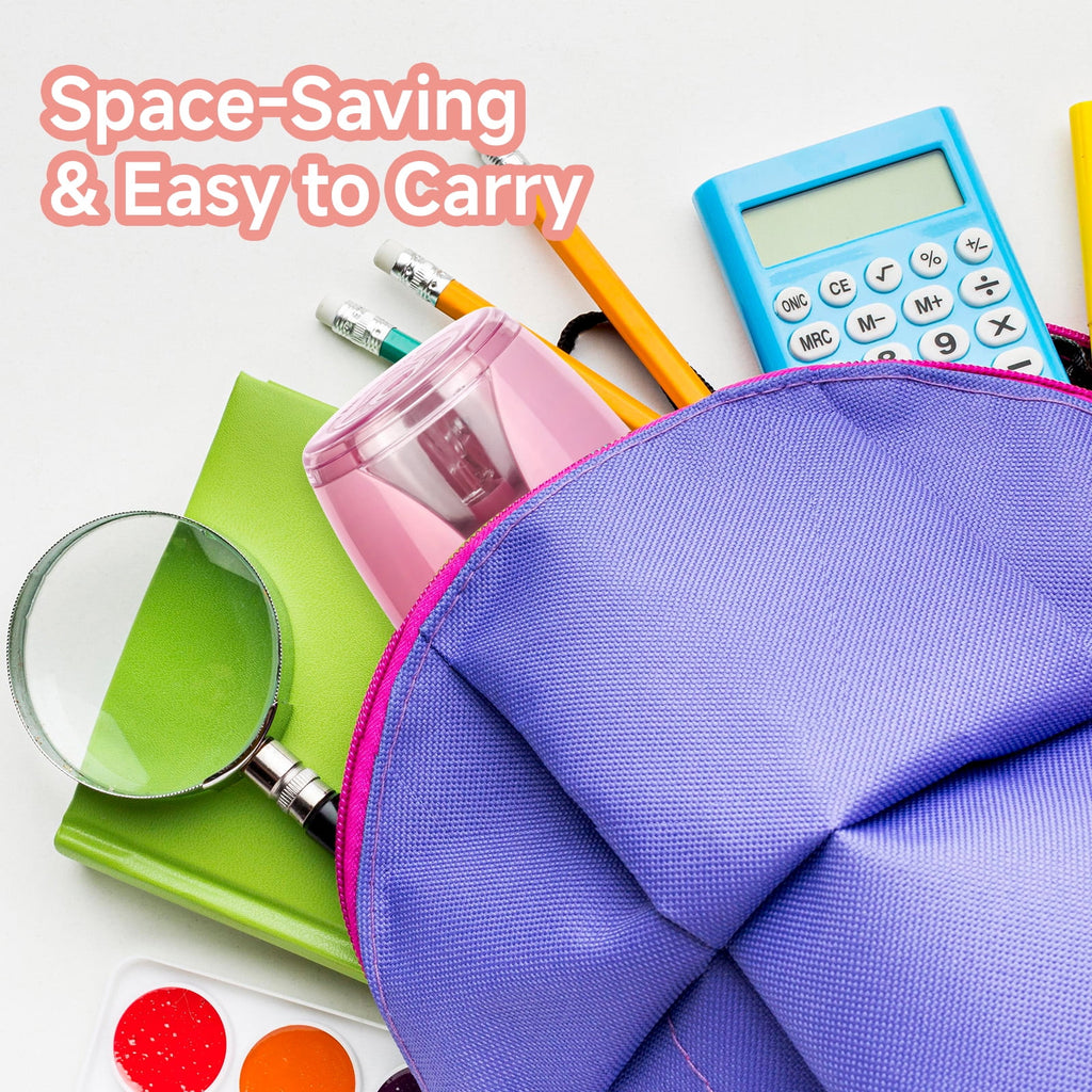 Eagle Electric Pencil Sharpener, Battery Powered, Large Shaving Holders, Carbon Steel Blades, Portable, Reusable and Replaceable Blade, Suitable for Home and Office use, Pink