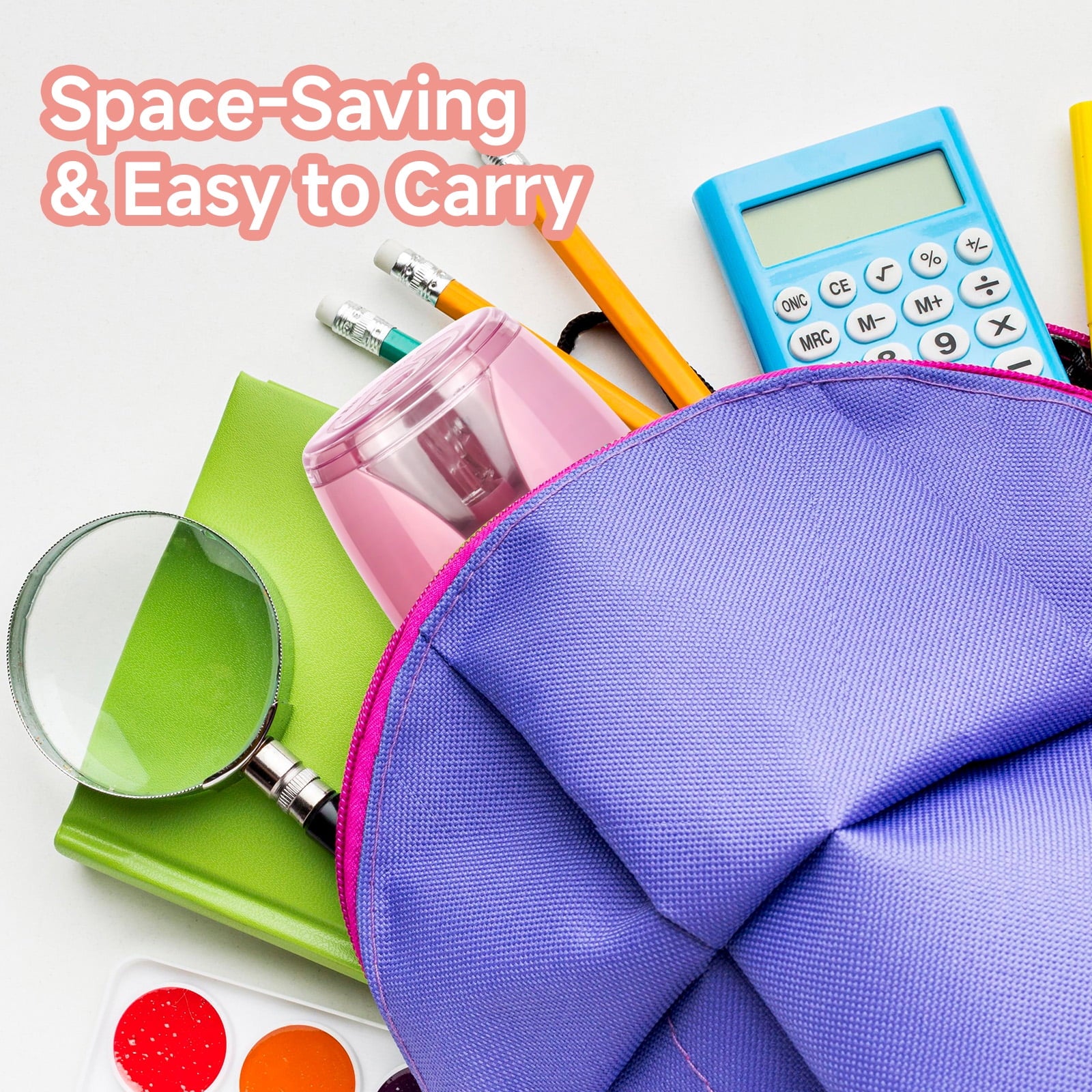 Eagle Electric Pencil Sharpener, Battery Powered, Large Shaving Holders, Carbon Steel Blades, Portable, Reusable and Replaceable Blade, Suitable for Home and Office use, Pink