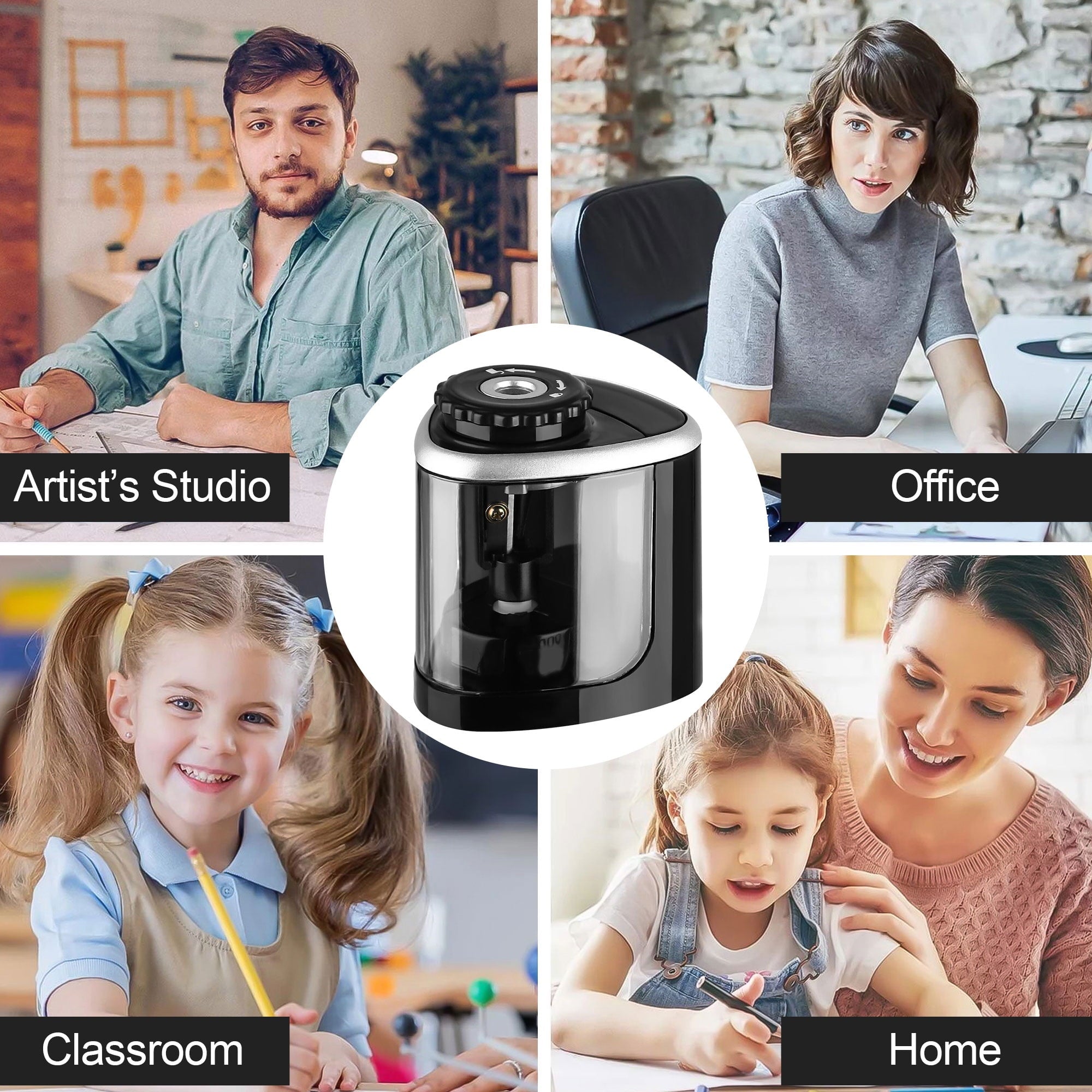 EEEkit Handheld Automatic Battery Operated Electric Pencil Sharpeners, Black