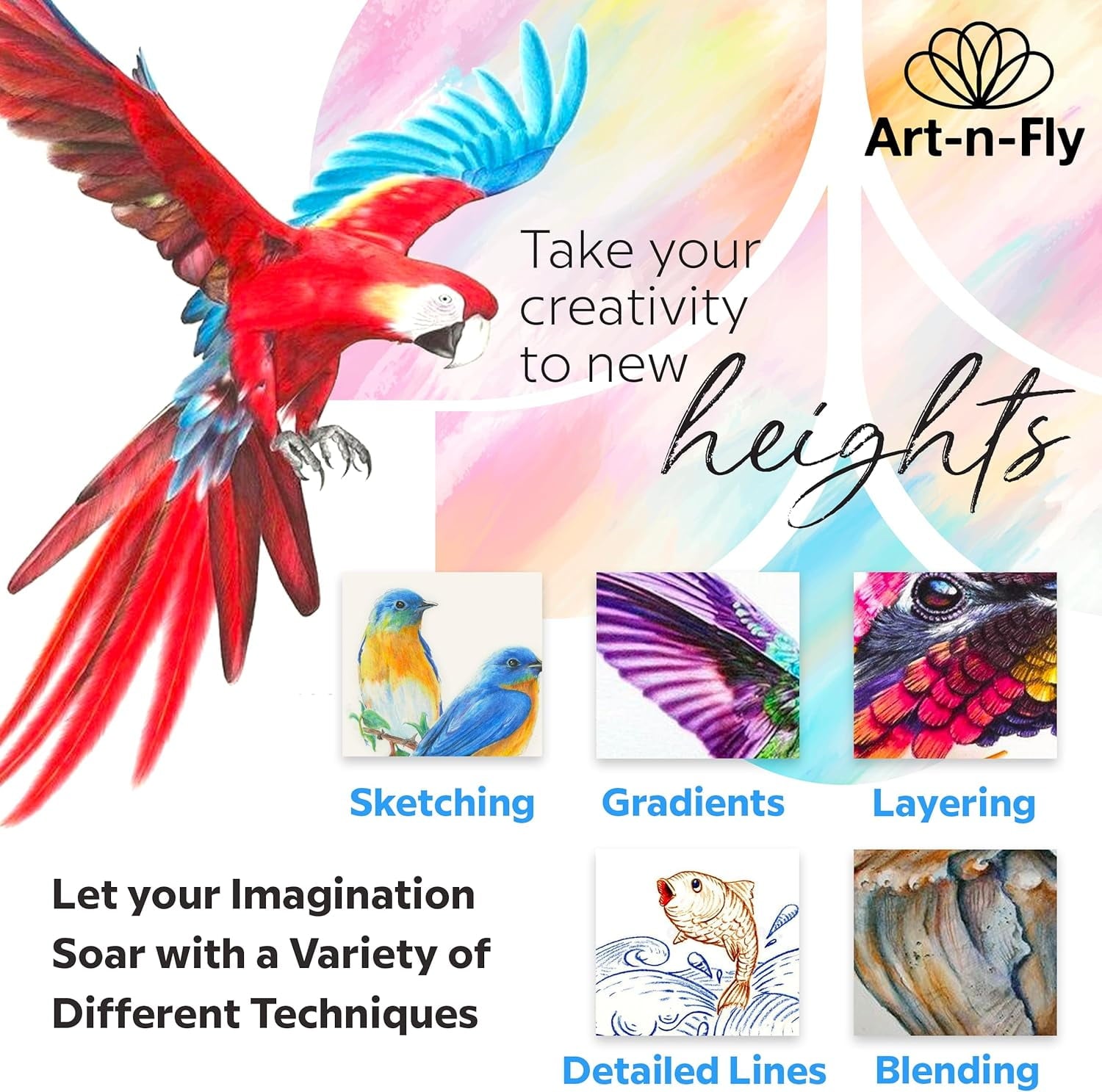 Oil Pastel Pencils for Artists 48 ct - Oil Based Colored Pencils - Drawing, Sketching and Adult Coloring - Soft Core Art Coloring Pencils Set with Skin Tone