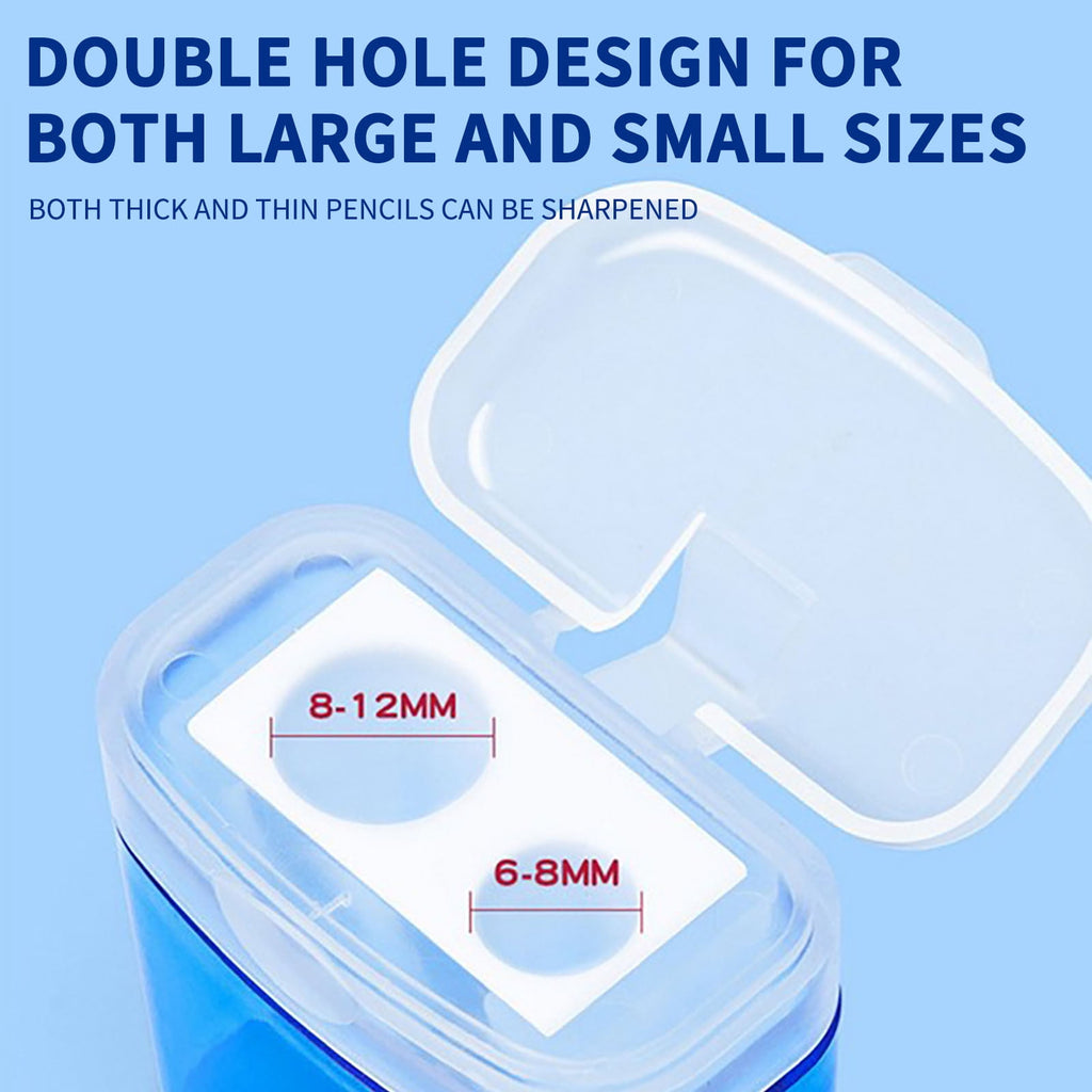 Yhmxh Double Hole Handheld Pencil Sharpeners with Lid, Dual Hole Manual Little Sharpener for Office, Portable Pencil Sharpener Graphite Pastel Colouring Lip Liners Eye Brow Pencils