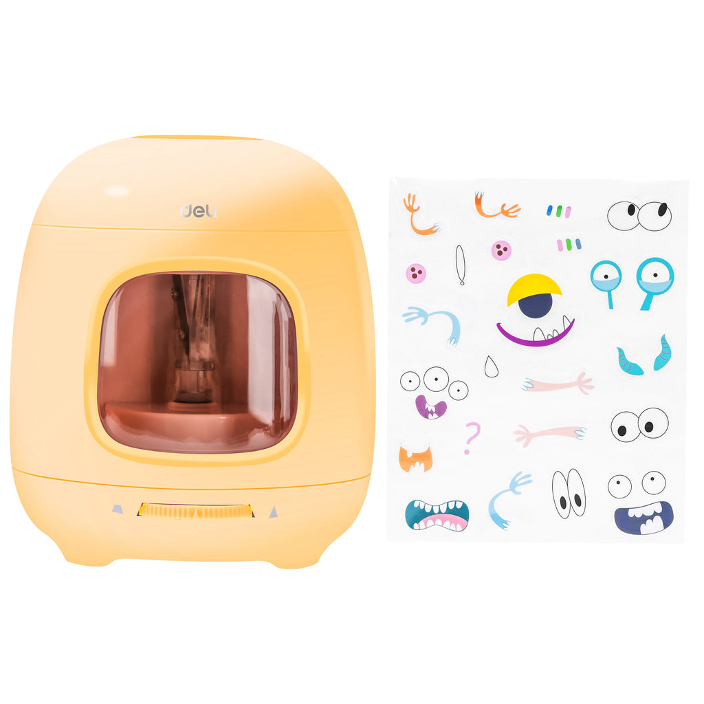 Deli Electric Pencil Sharpener,Suitable for No.2 Pencils Colored Pencils, USB & Battery Operated, Yellow