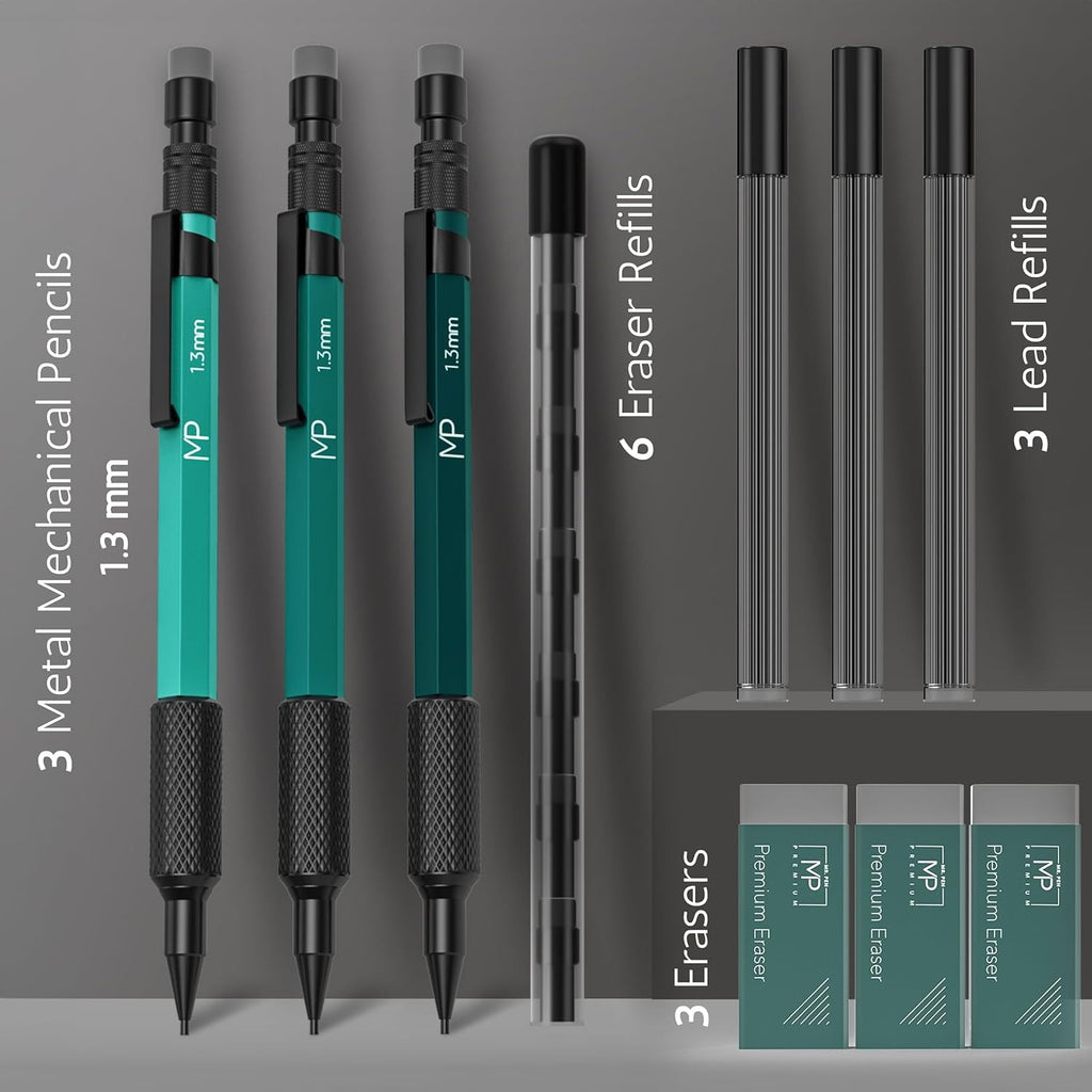 Mr. Pen- Metal Mechanical Pencils Set with Lead and Eraser Refills