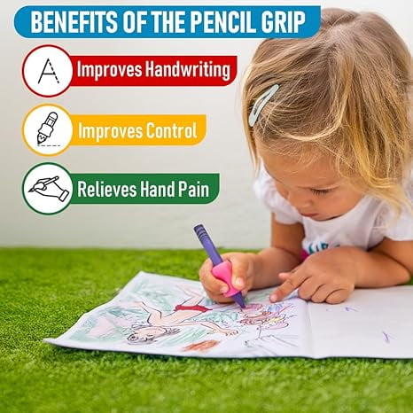 The Pencil Grip Original Pencil Grippers 6 Pcs, Improves Handwriting, Ergonomic Pen Holder for Righties & Lefties, Ideal for All Ages, Writing Tool with Finger Cushion