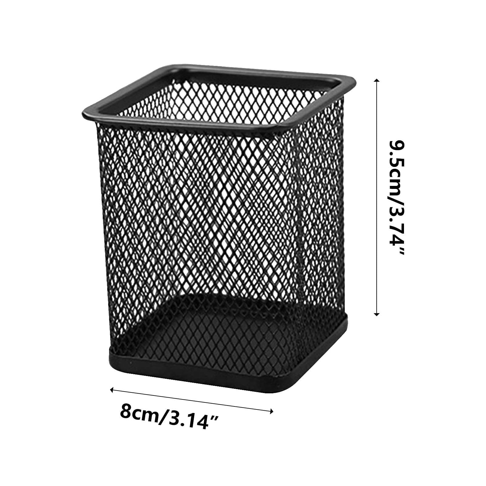 Lilixerw Square Pen Holders Metal Mesh Pencil Holders Pen Cup Marker Holder,Stationery Office Desk Organizer for Home Office