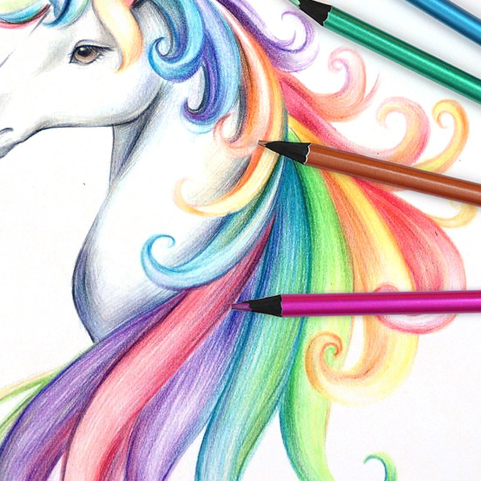 AQITTI Stationery 12X Metallic Colored Pencils 12 Color Soft Core Art Coloring Drawing Pencils for Adult Coloring Book Sketch Crafting Projects Learning tools