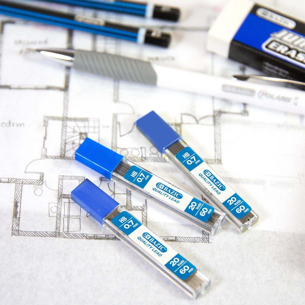 BAZIC Mechanical Pencil Lead Refills HB 0.7mm (160 Count/Pack), Pencil Lead Refill, 1-Pack