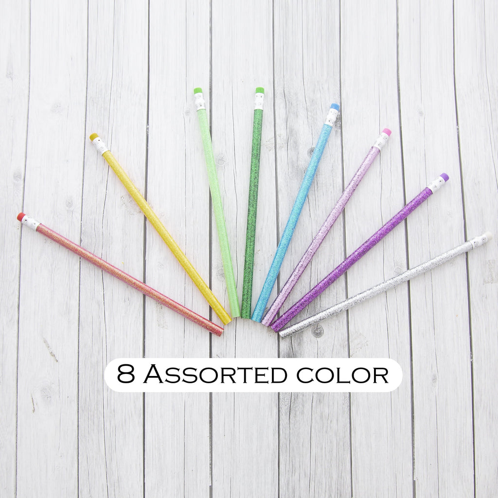 BAZIC Glitter Metallic Pencils, Latex Free Eraser, (8/Pack), 1-Pack