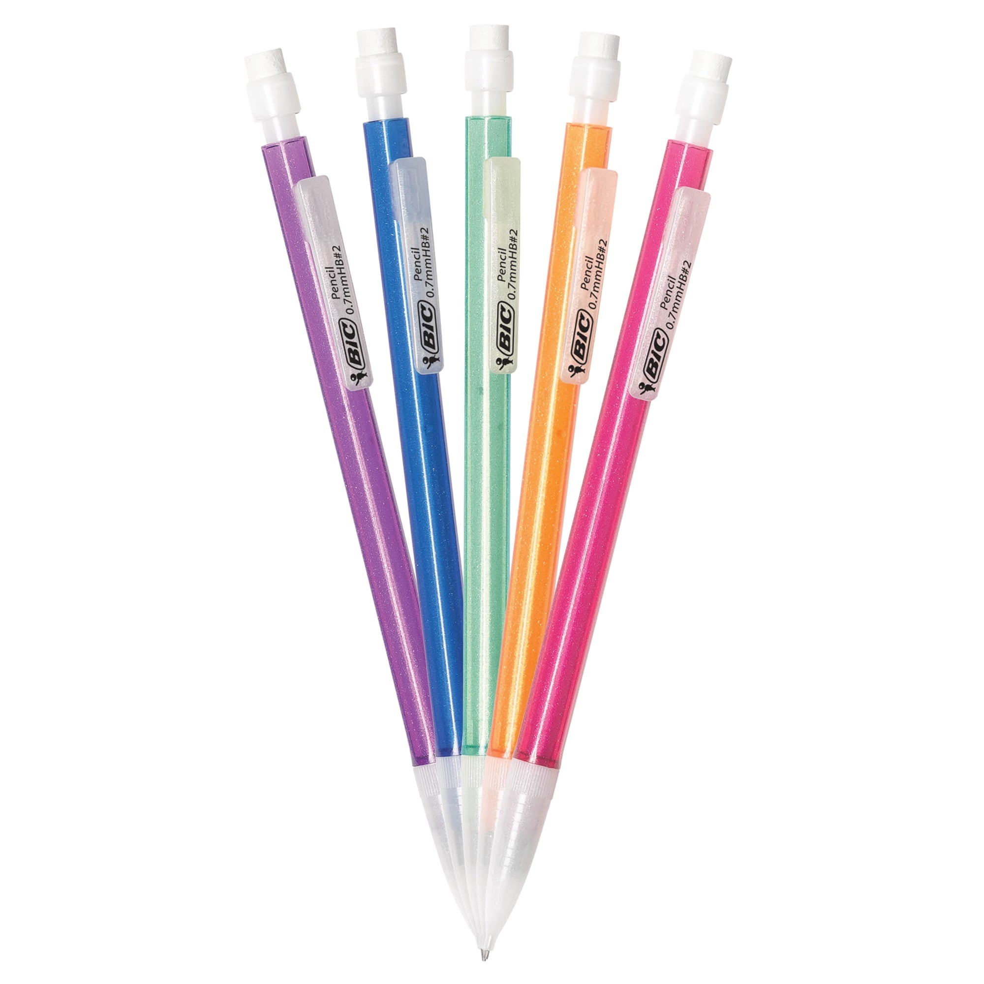 BIC #2 Mechanical Pencil Bulk Variety Pack, (0.5mm, 0.7mm, 0.9mm), Assorted Colors, 60 Pack