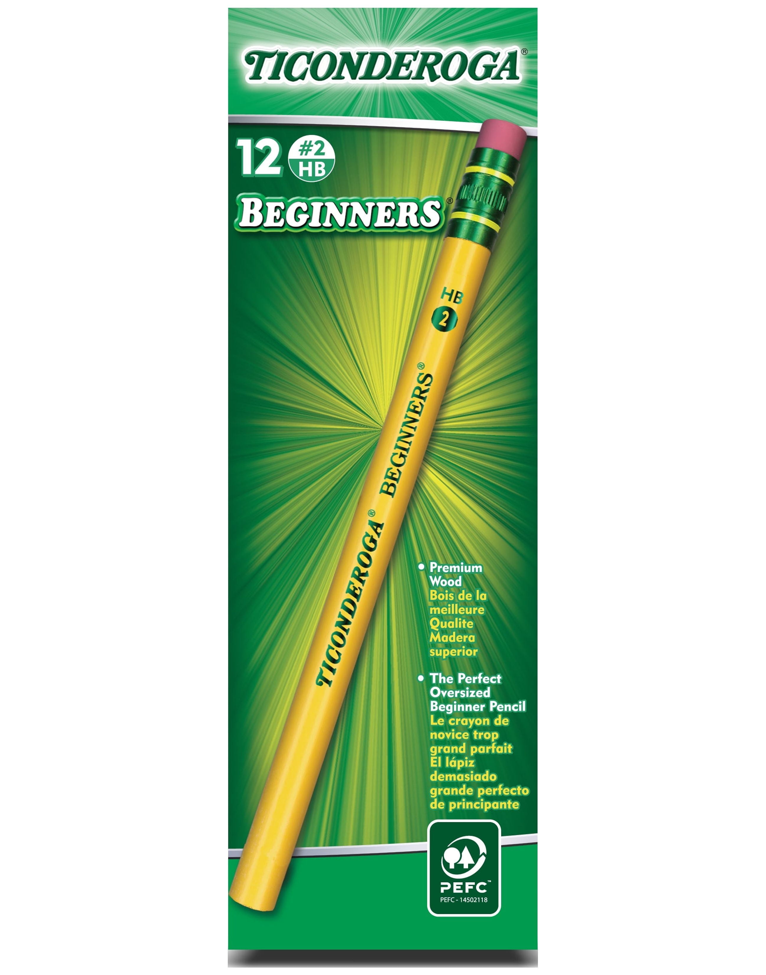 Dixon Ticonderoga Woodcase Beginner Pencil, Number 2 Yellow, 12 Count