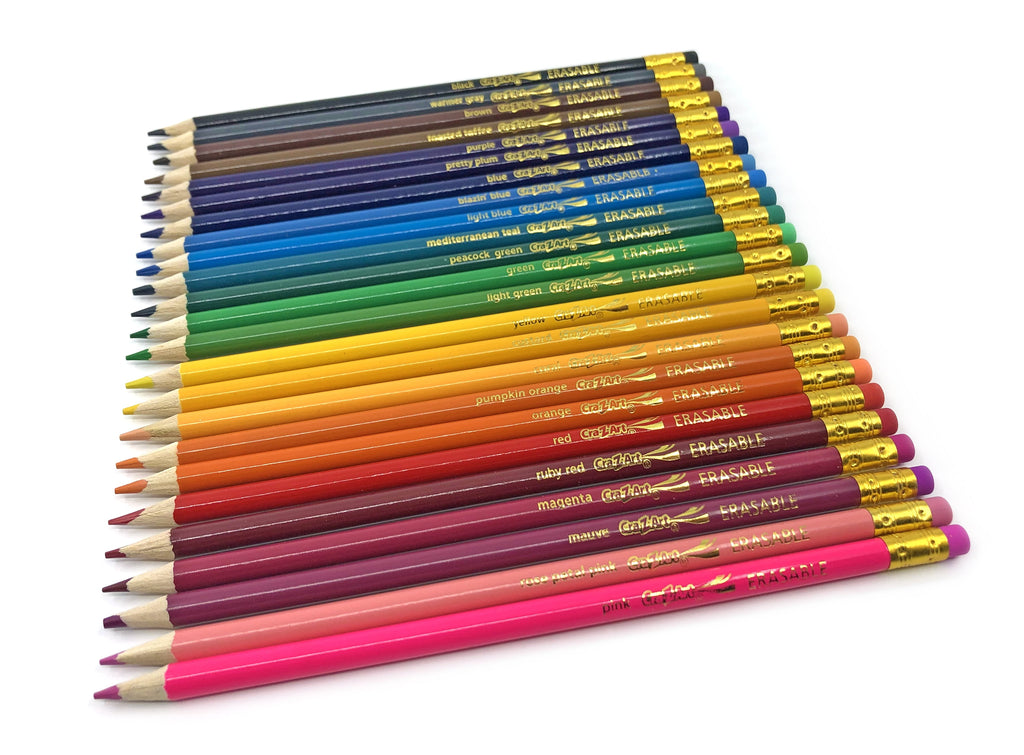 Cra-Z-Art Erasable Colored Pencils, 24 Pack, Beginner Child Ages 3 and up, School Supplies