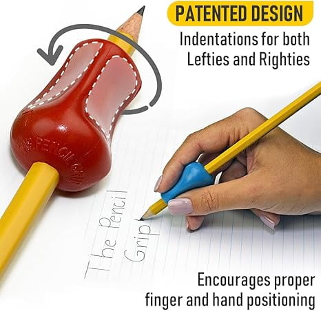 The Pencil Grip Original Pencil Grippers 6 Pcs, Improves Handwriting, Ergonomic Pen Holder for Righties & Lefties, Ideal for All Ages, Writing Tool with Finger Cushion