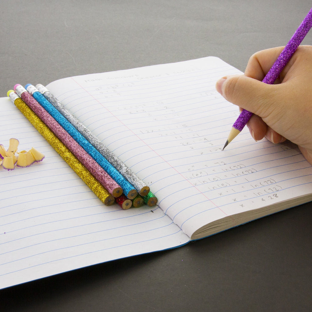 BAZIC Glitter Metallic Pencils, Latex Free Eraser, (8/Pack), 1-Pack