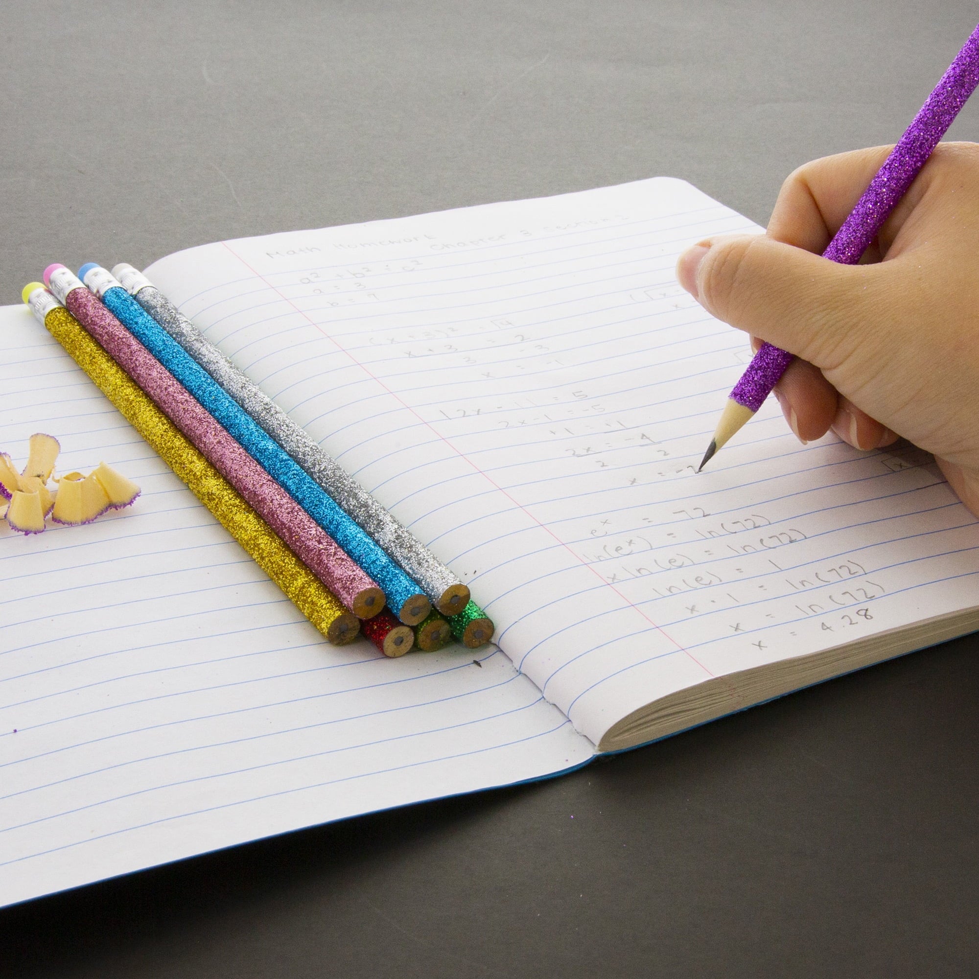 BAZIC Glitter Metallic Pencils, Latex Free Eraser, (8/Pack), 1-Pack