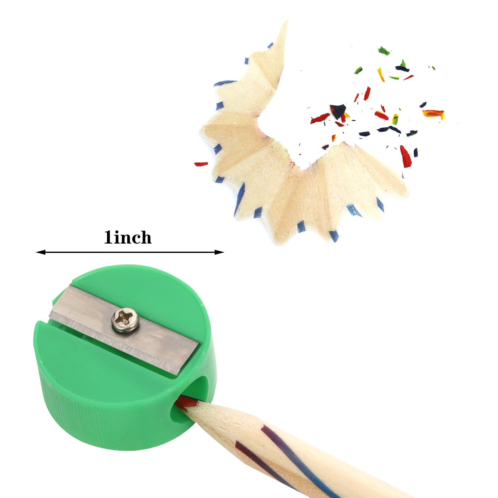 Taihexin 200 Pcs Colored Pencil Sharpeners in Bulk, Portable Handheld Pencil Sharpeners with 1 Holes for Kids Goodie Bag Fillers and Classroom Rewards (Color Random)