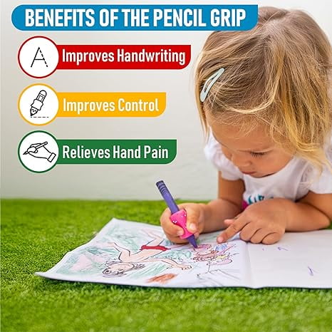 The Pencil Grip Glitter Pencil Grippers 6 Pcs, Pencil Grips for Handwriting, Ergonomic Pen Grip for Righties & Lefties, Pencil Holder for All Ages, Writing Tool with Finger Cushion