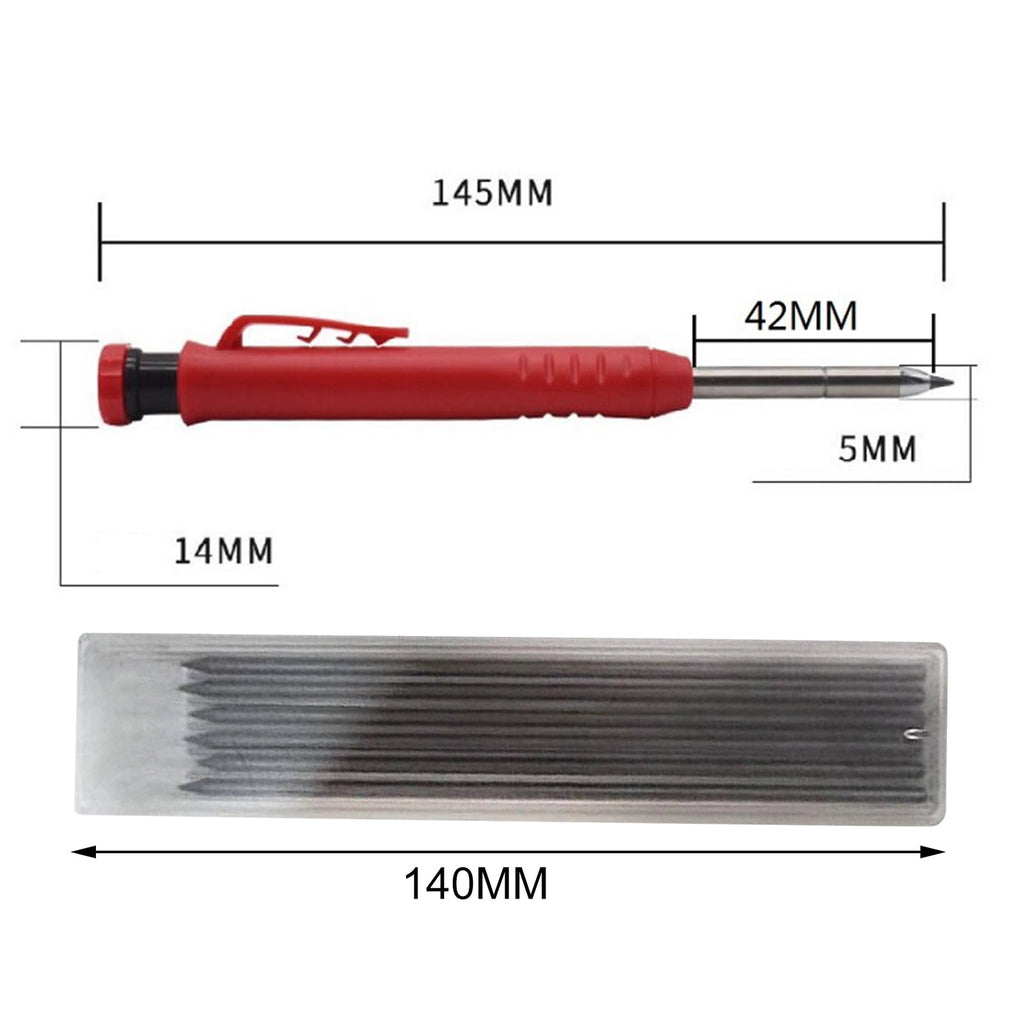 Cheers.US 2.8mm Solid Carpenter Pencils Woodworking Construction Pencils with 6 Pieces Refills,Built-in Sharpener Mechanical Pencil Deep Hole Pencils Marking Tool for Scrolls Scribes Woodworker