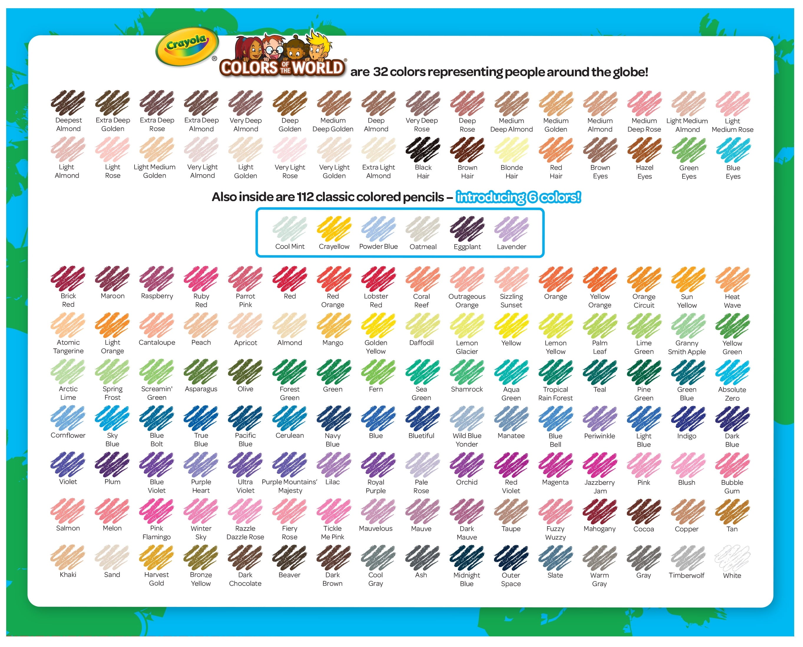 Crayola Colored Pencil Set, Colors of the World, 150 Ct, Back to School Supplies, Teacher Gifts