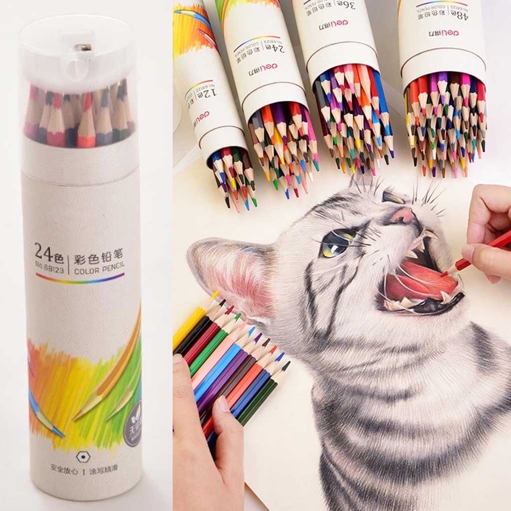 AUDeals 12/24/36/48Color, Colored Pencils Set for Adult Coloring Books, Soft Core,Numbered Art Supplies Drawing kit for Coloring Sketching Blending Crafting, Gift for Beginners Teens