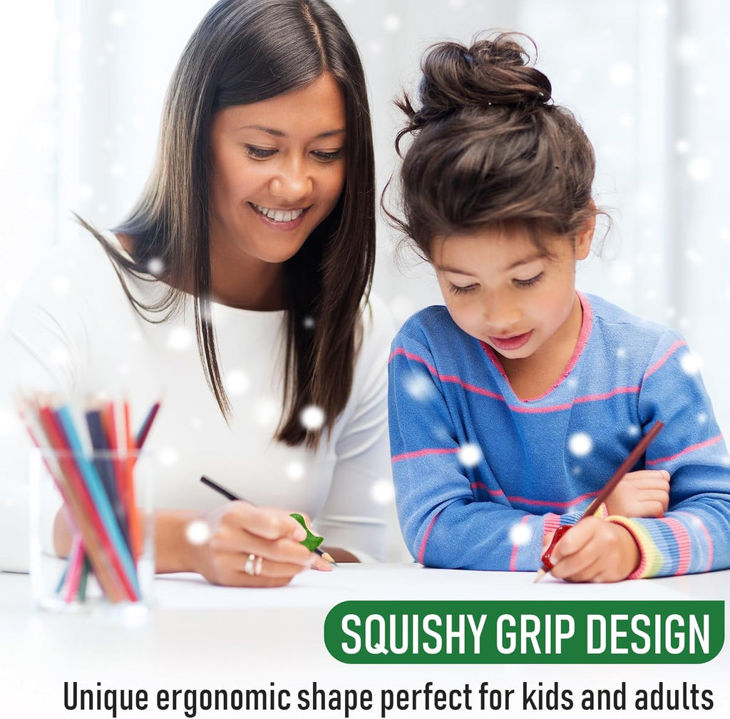 The Pencil Grip Glitter Pencil Grippers 6 Pcs, Pencil Grips for Handwriting, Ergonomic Pen Grip for Righties & Lefties, Pencil Holder for All Ages, Writing Tool with Finger Cushion