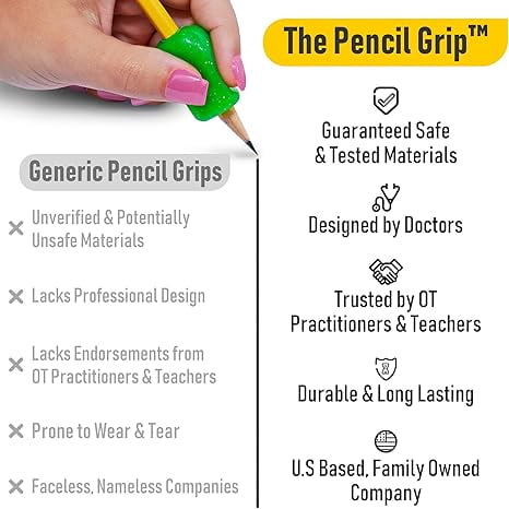 The Pencil Grip Glitter Pencil Grippers 6 Pcs, Pencil Grips for Handwriting, Ergonomic Pen Grip for Righties & Lefties, Pencil Holder for All Ages, Writing Tool with Finger Cushion