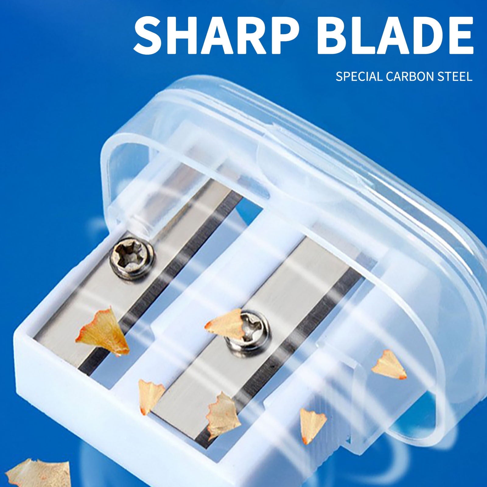 Yhmxh Double Hole Handheld Pencil Sharpeners with Lid, Dual Hole Manual Little Sharpener for Office, Portable Pencil Sharpener Graphite Pastel Colouring Lip Liners Eye Brow Pencils