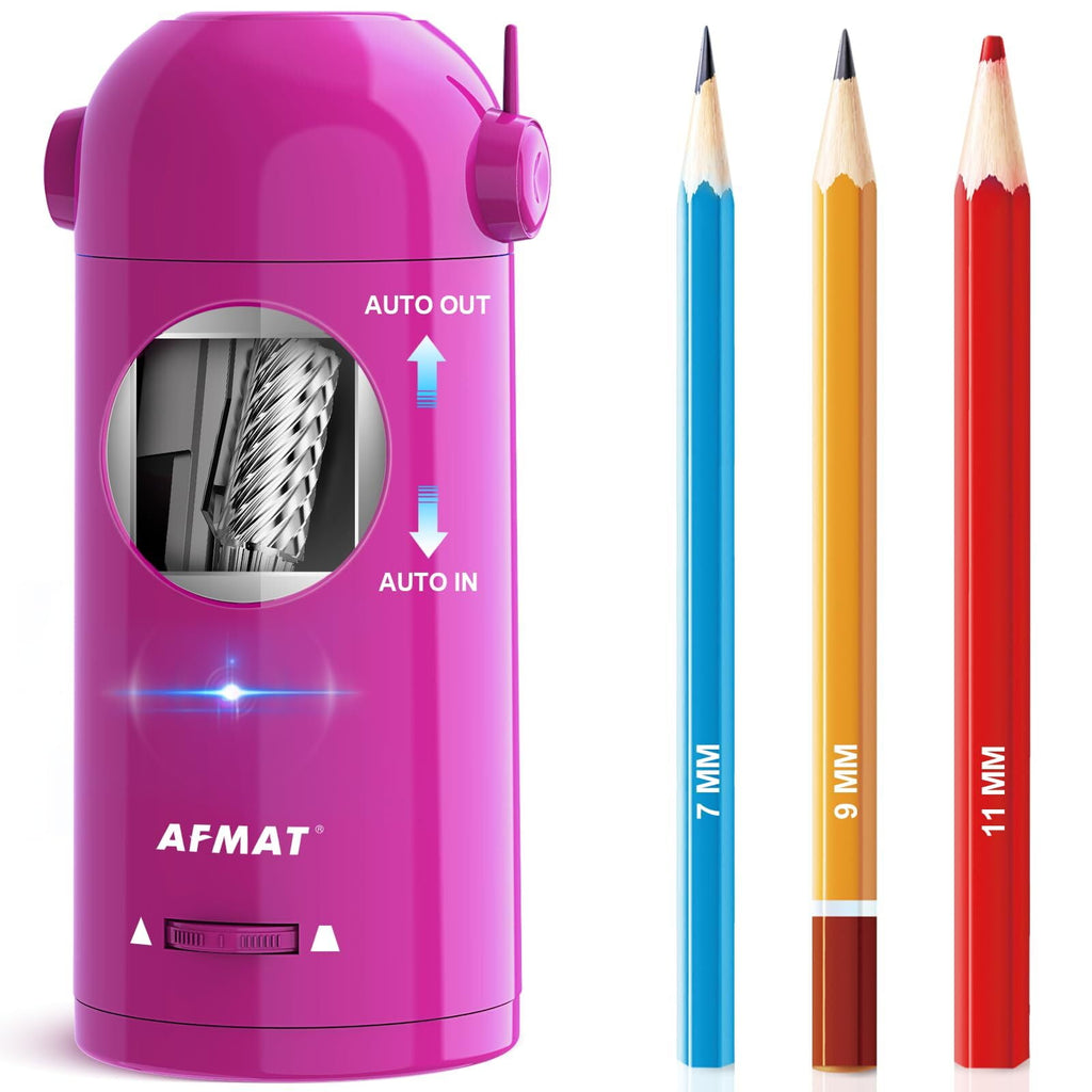 AFMAT Electric Pencil Sharpener Rechargeable Hands-Free Purple