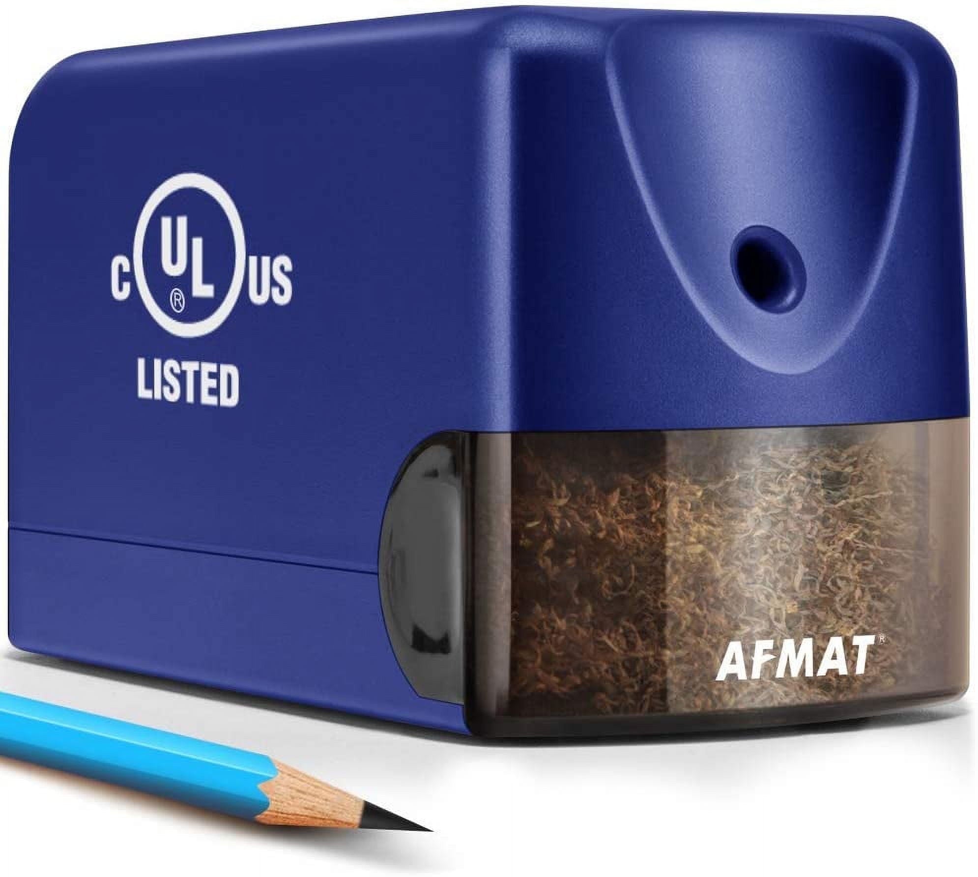 AFMAT Heavy Duty Electric Pencil Sharpener for 6.5-8mm No.2/Colored, UL Listed Professional Pencil Sharpener w/Stronger Helical Blade, for Classroom,Black, New