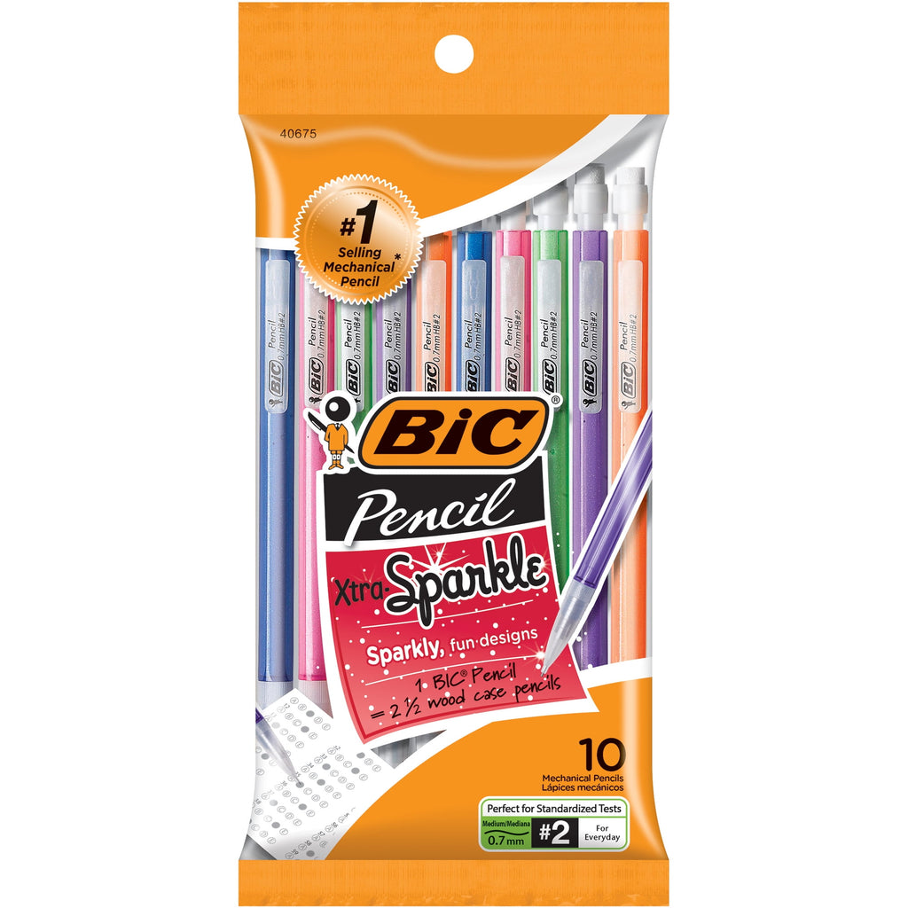 BIC Xtra-Sparkle Mechanical Pencil, 0.7mm, 10-Pack
