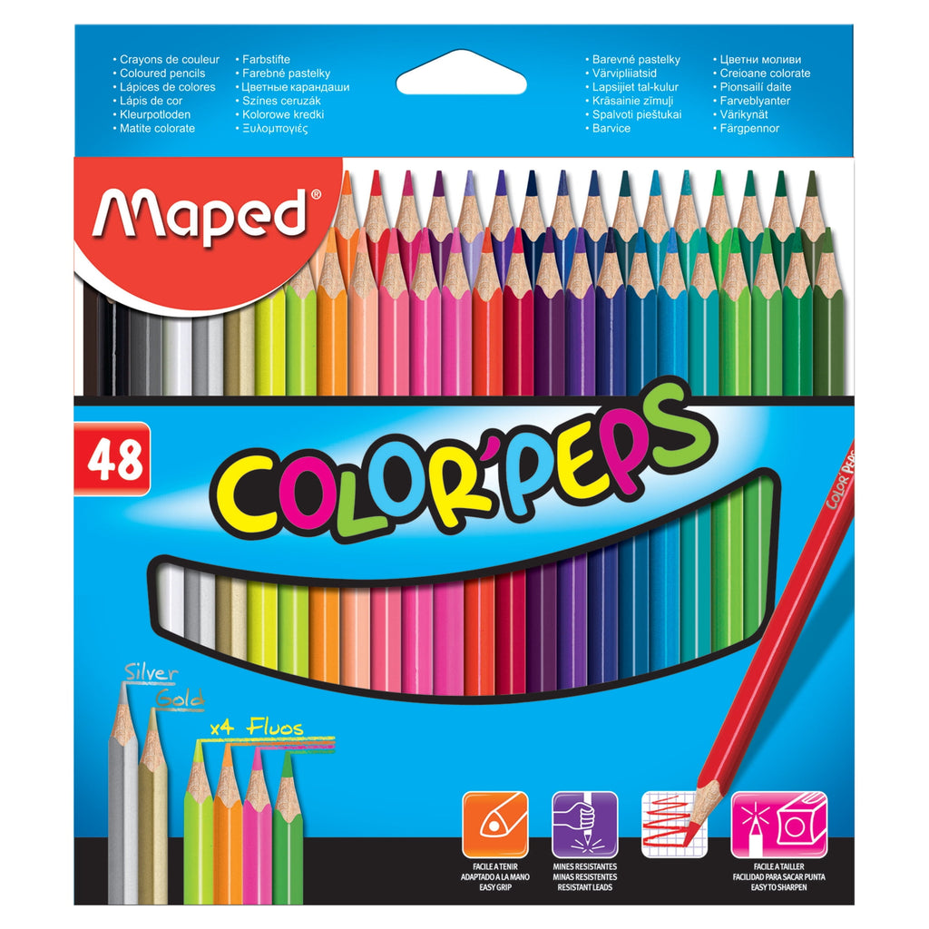 Maped Color'Peps Colored Pencil Set, 48-Pencils