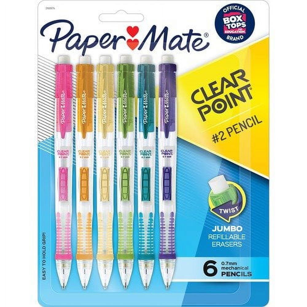 Paper Mate Clearpoint 0.7 mm Mechanical Pencils, Asstd Barrel, 6/PK (PAP2169674)