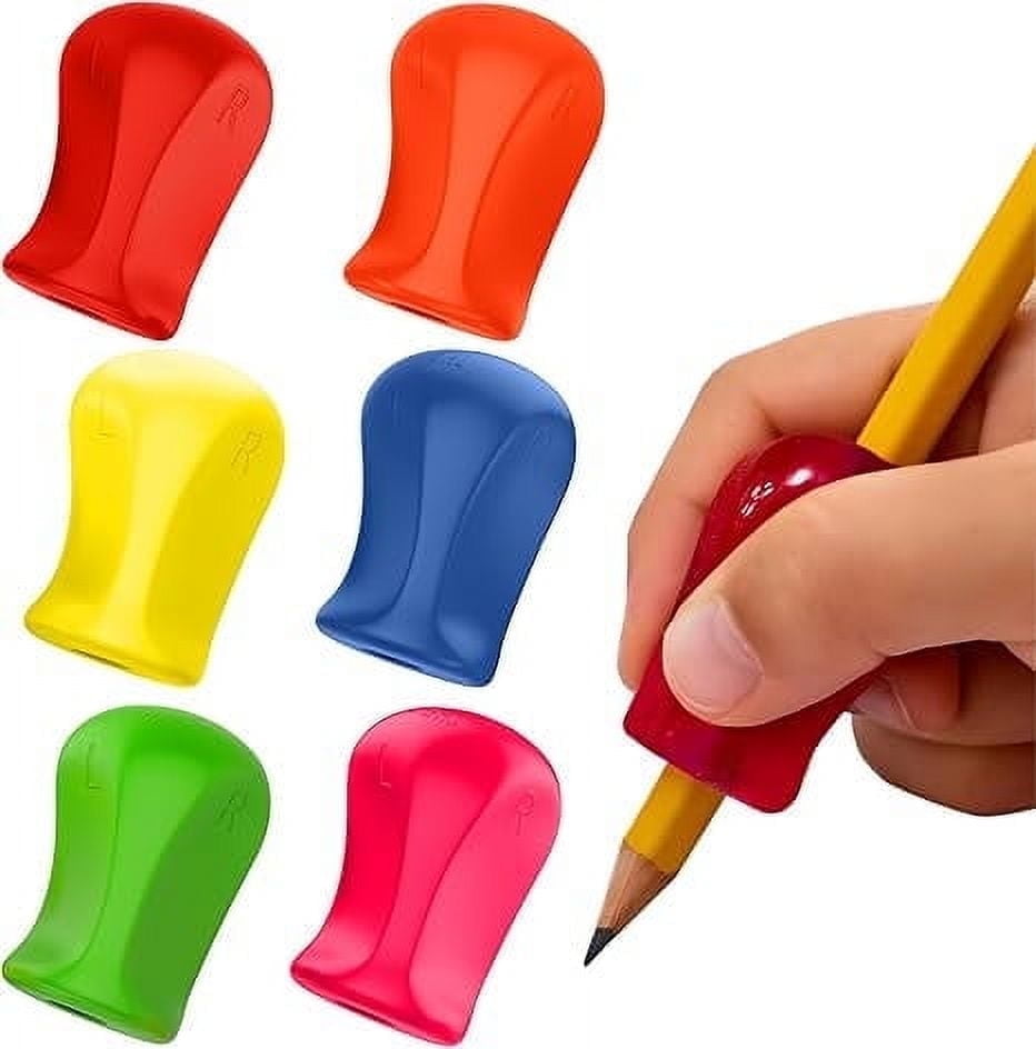 The Pencil Grip Glitter Pencil Grippers 6 Pcs, Pencil Grips for Handwriting, Ergonomic Pen Grip for Righties & Lefties, Pencil Holder for All Ages, Writing Tool with Finger Cushion
