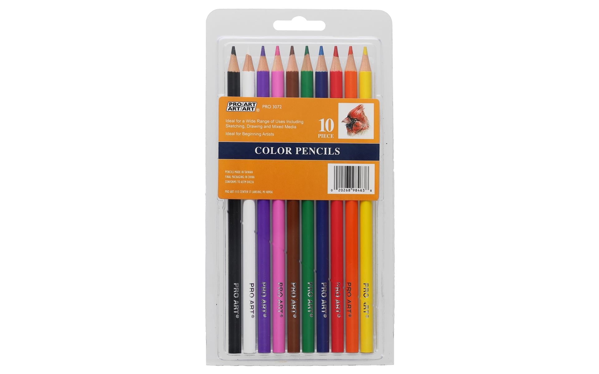 Pro Art Color Pencil Set 10pc – Colored Pencils, Drawing Pencils for Sketching, Shading, Blending – Color Pencils for Adult Coloring Books & Artists