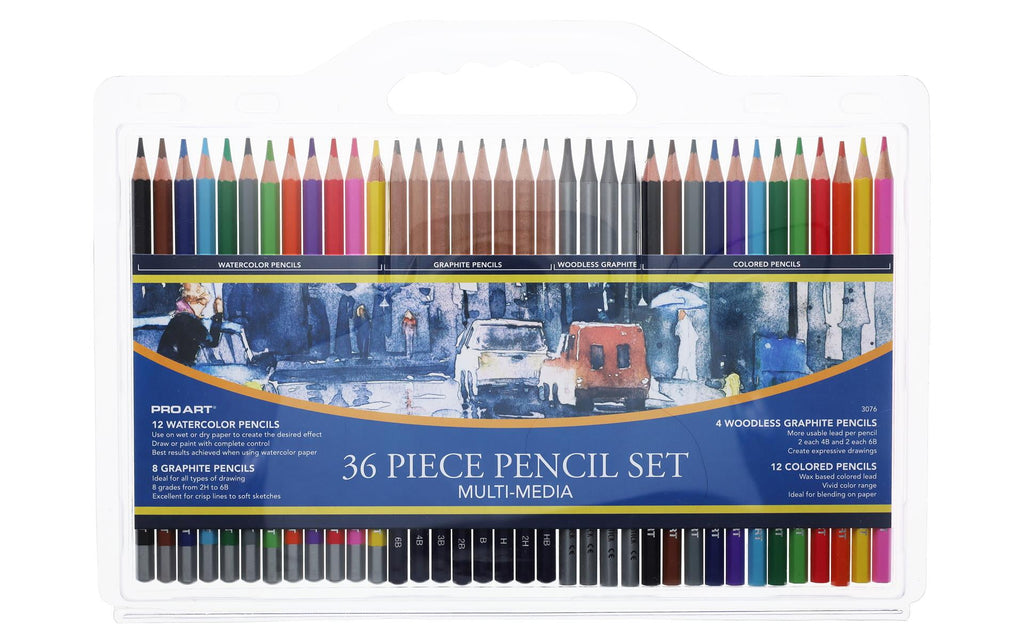 Pro Art Multi Media Drawing Pencil Set 36pc