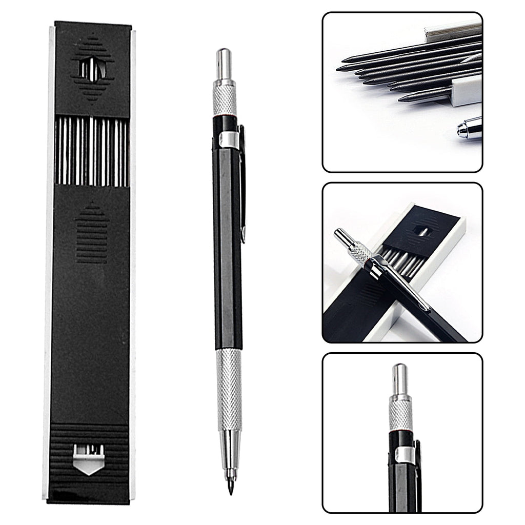 Naturegr 1 Set Solderer Pencil Ergonomic Automatic Metal Smooth Drawing Carpenter Pencil for Engineer