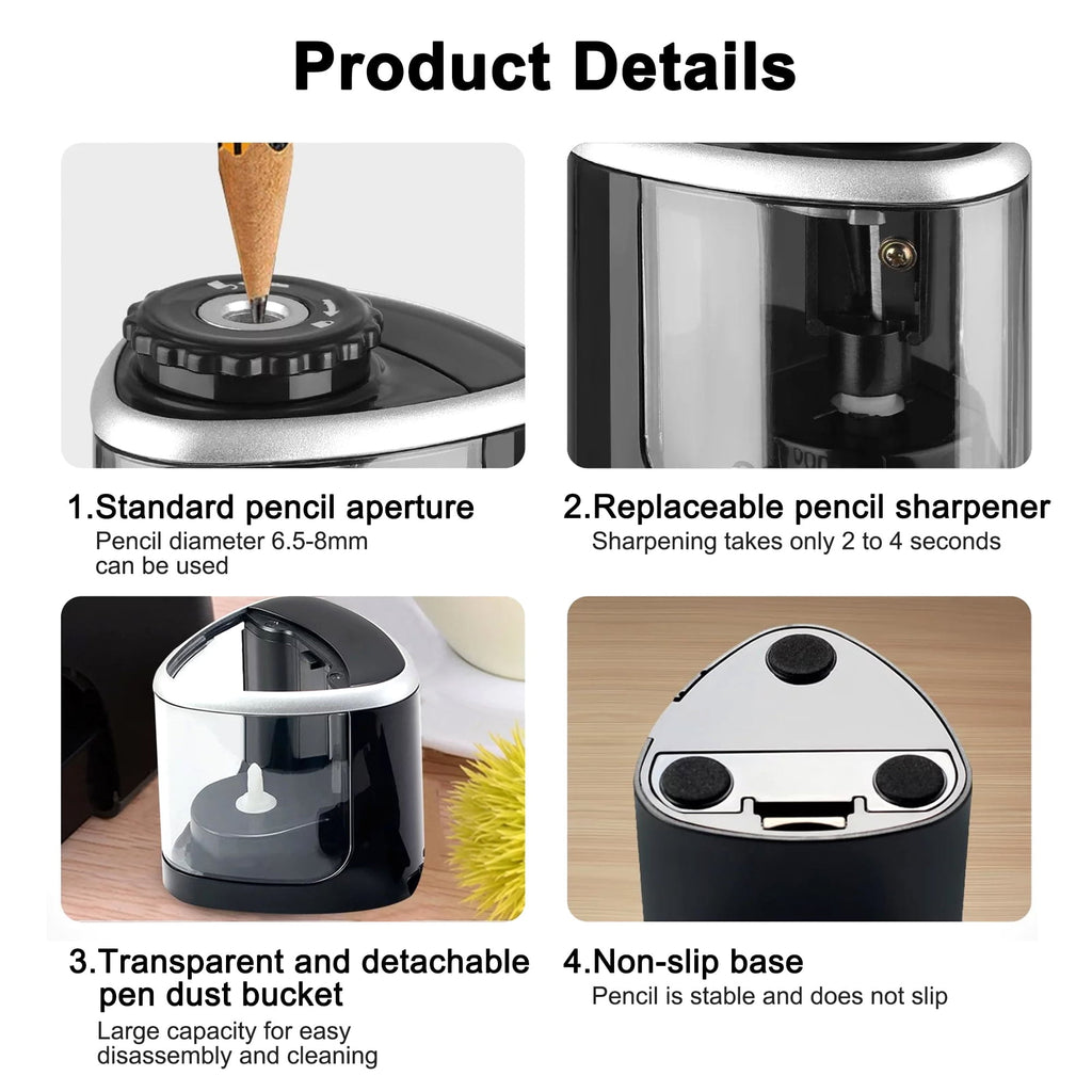 EEEkit Handheld Automatic Battery Operated Electric Pencil Sharpeners, Black