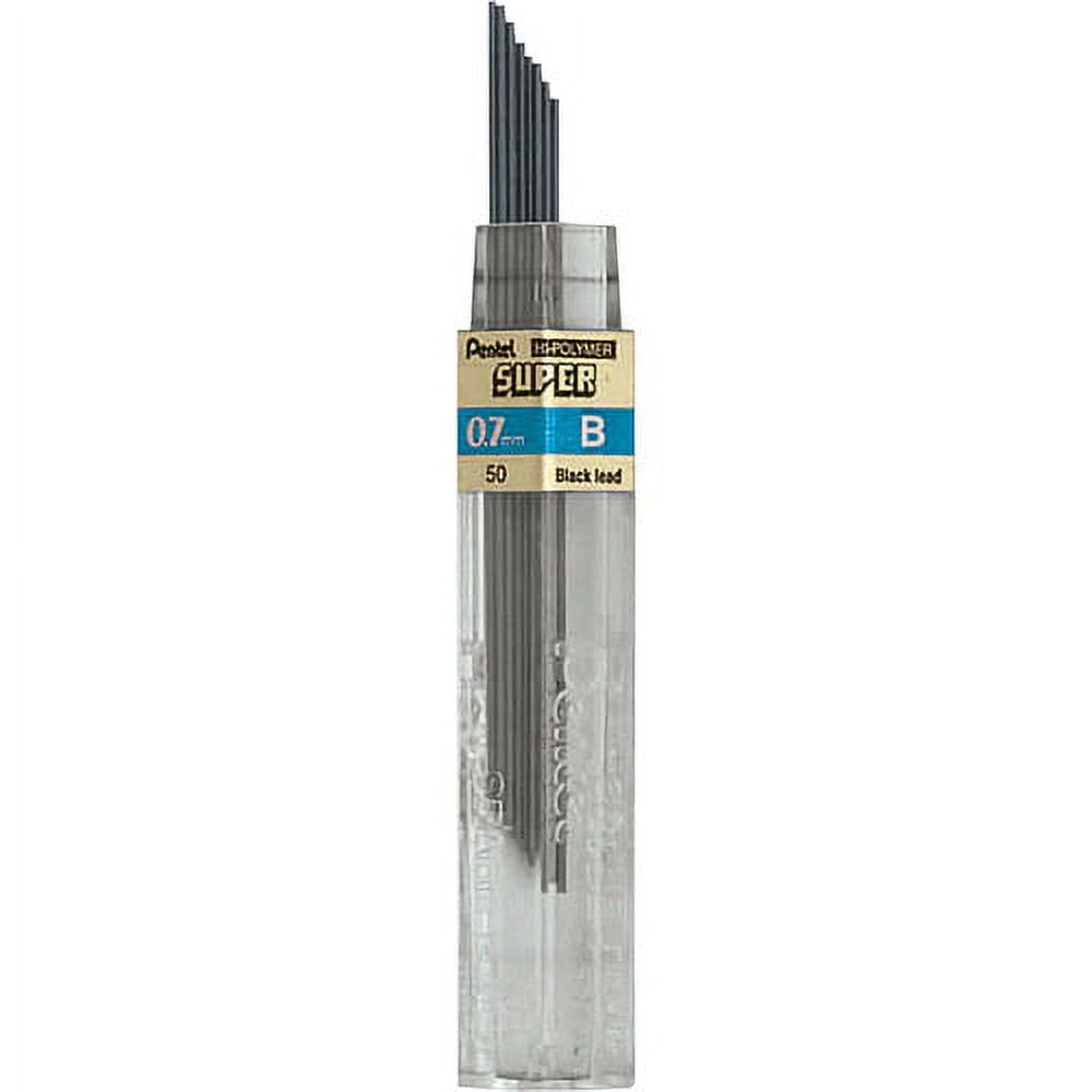 Pentel Super Hi-Polymer Leads, .7mm, H, 12/Pkg.