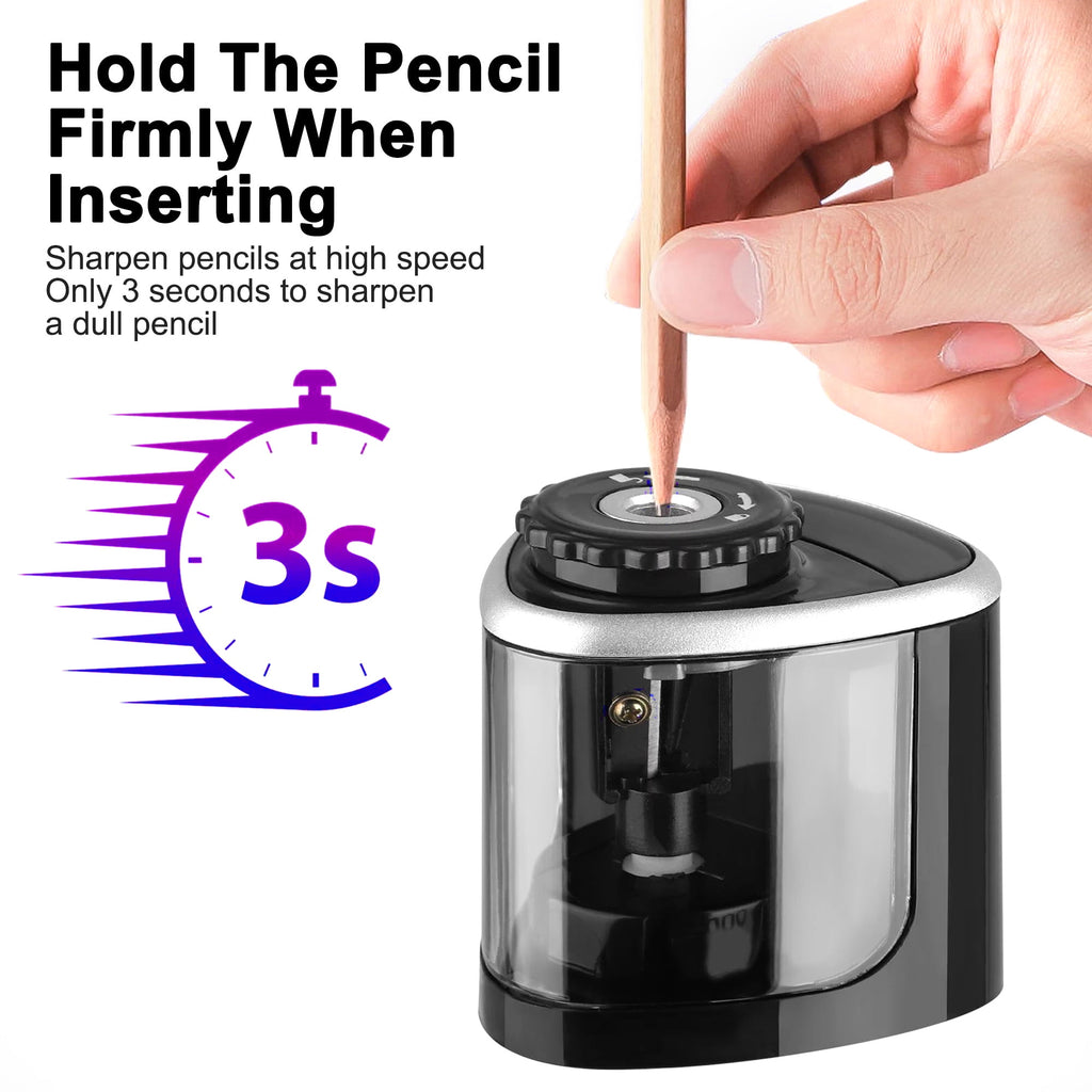 EEEkit Handheld Automatic Battery Operated Electric Pencil Sharpeners, Black