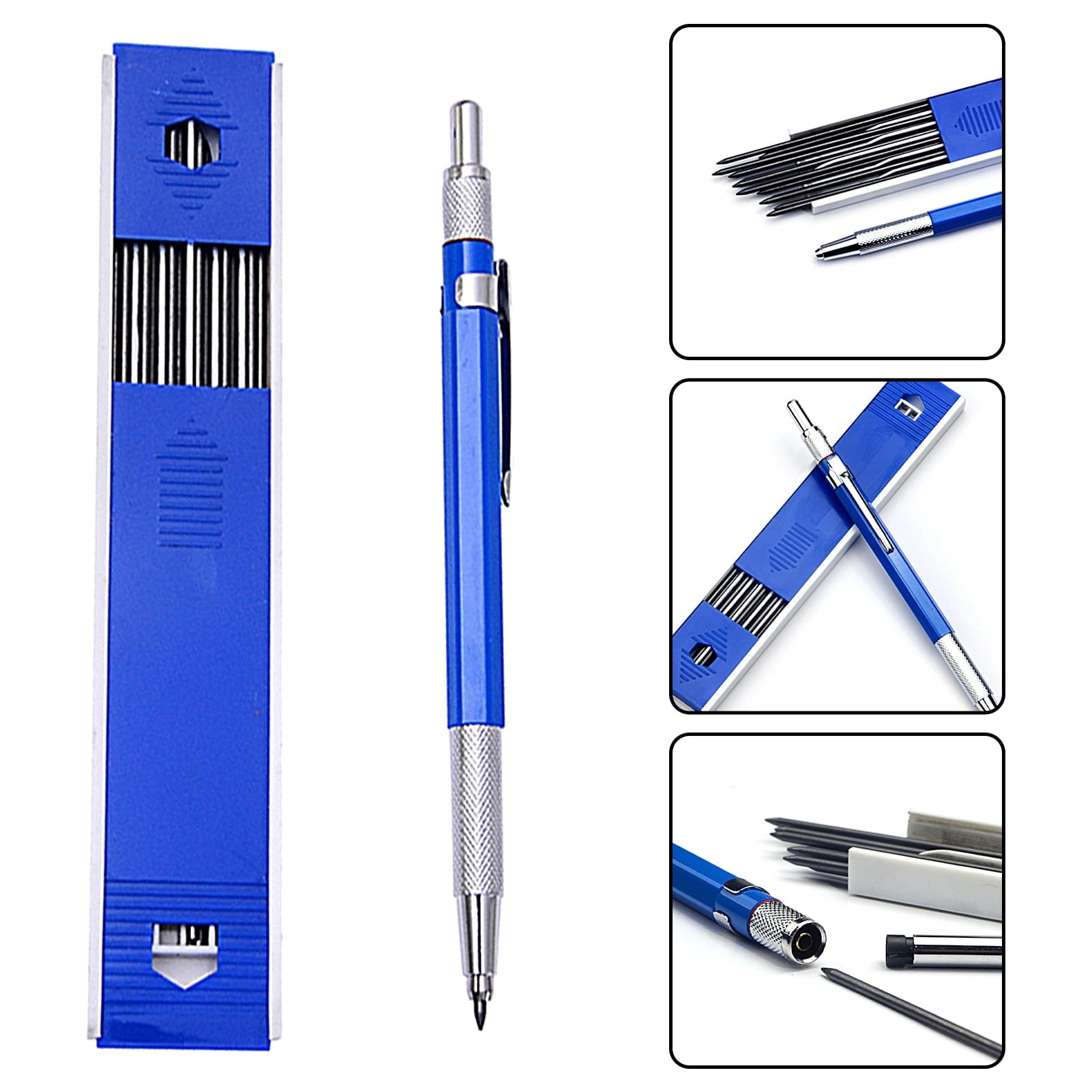 Naturegr 1 Set Solderer Pencil Ergonomic Automatic Metal Smooth Drawing Carpenter Pencil for Engineer