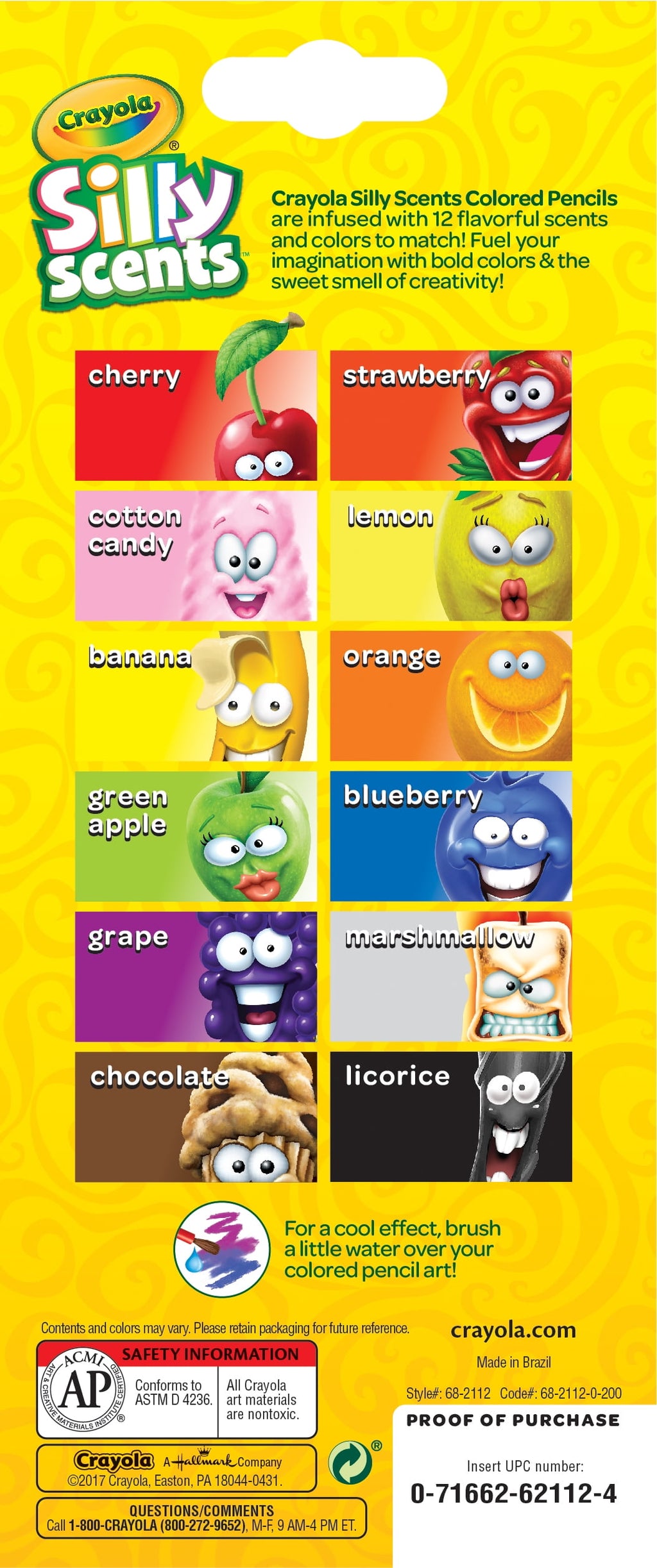 Crayola Pencil Set Silly Scents Colored Pencils Beginner Child, 12 Pieces