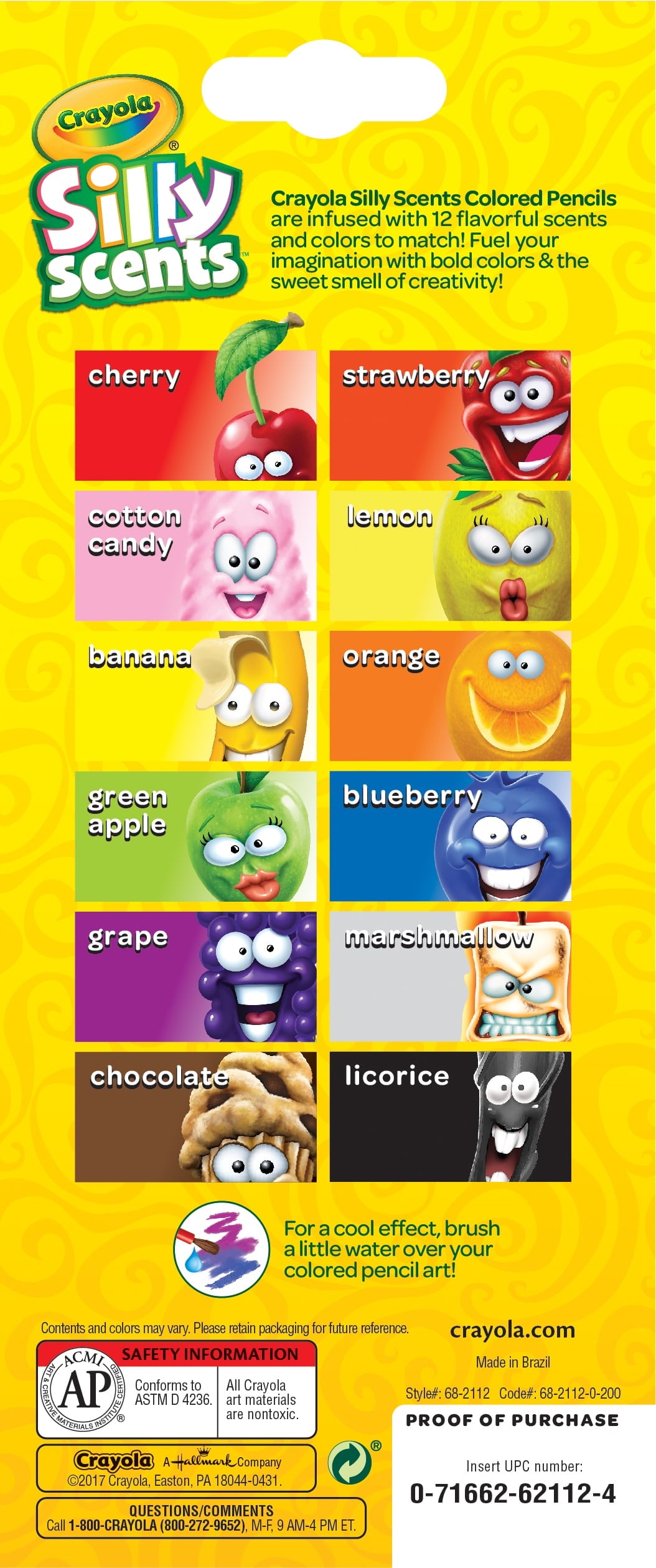 Crayola Pencil Set Silly Scents Colored Pencils Beginner Child, 12 Pieces