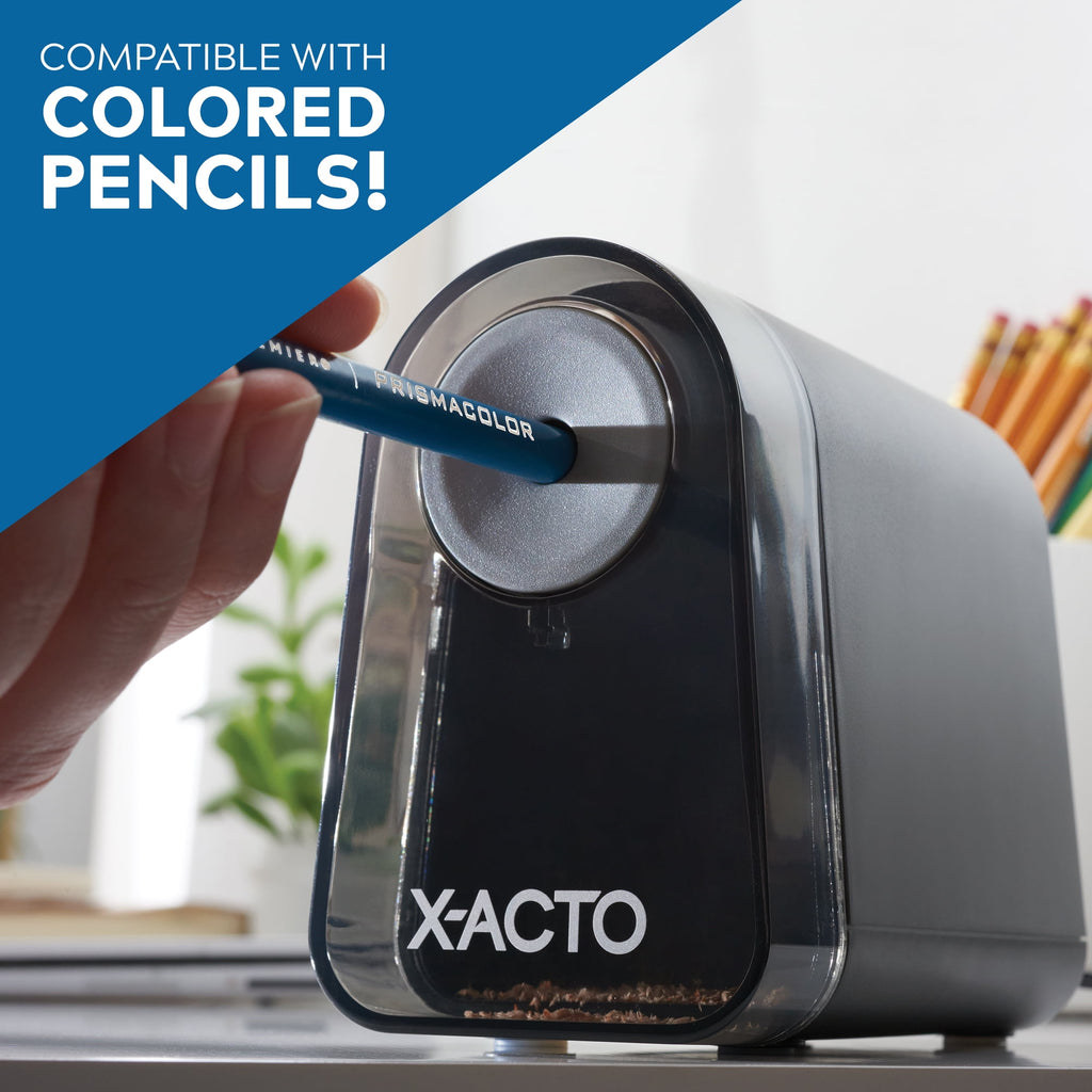 X-ACTO Mighty Mite Electric Pencil Sharpener, with Pencil Saver, Black, 1 Count