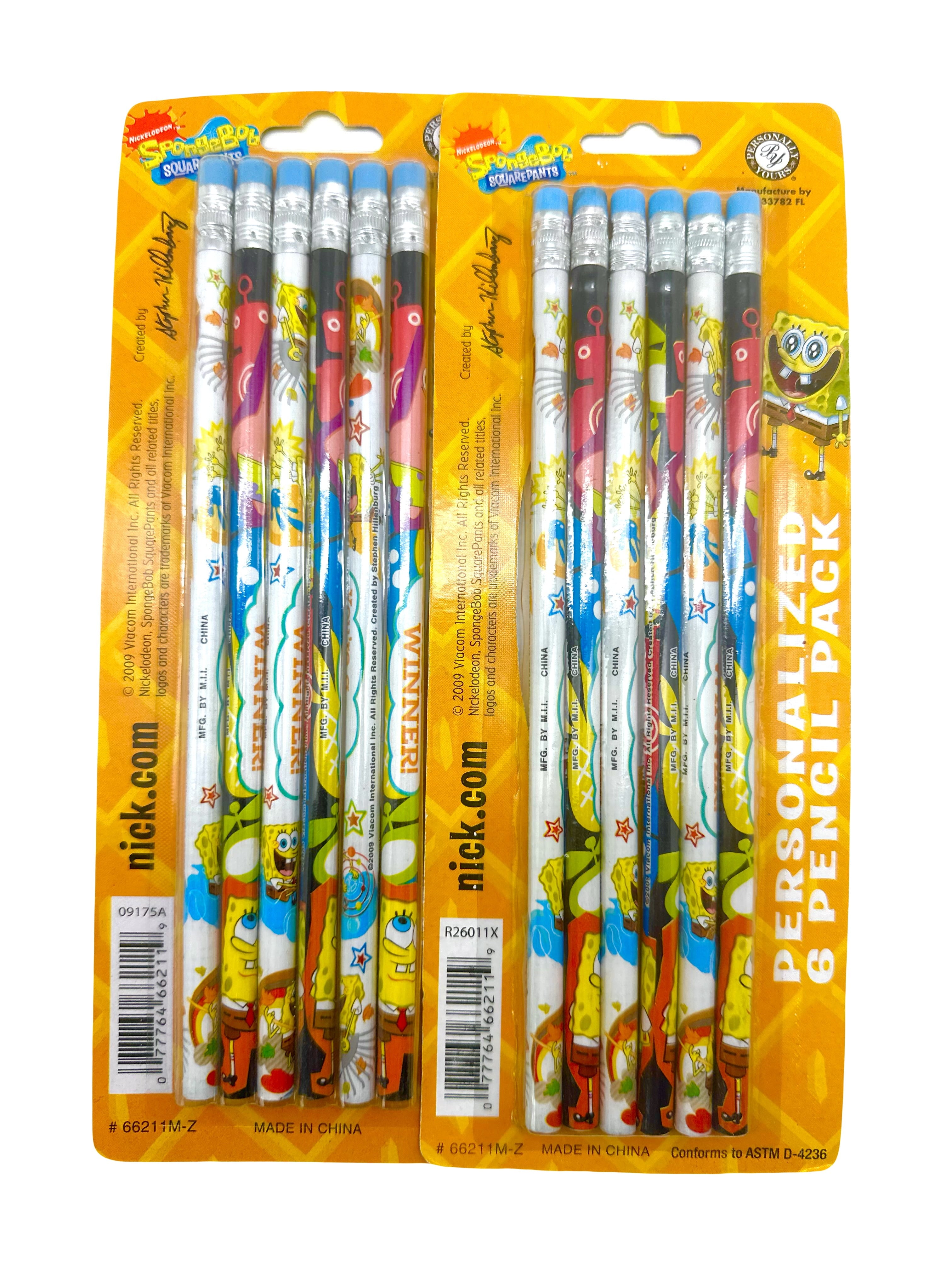 12 pcs Spongebob Squarepants Pencils - Spongebob and Patrick Wooden Pencils
