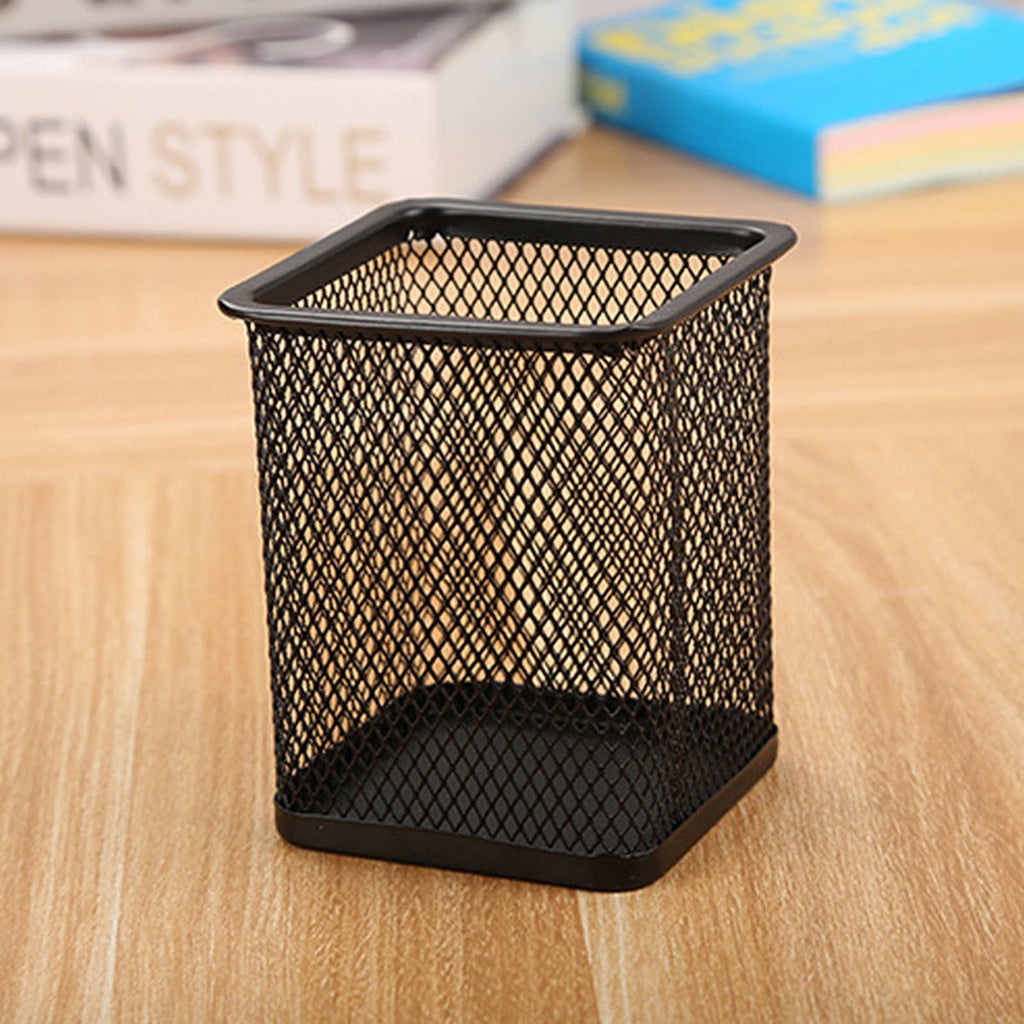 Lilixerw Square Pen Holders Metal Mesh Pencil Holders Pen Cup Marker Holder,Stationery Office Desk Organizer for Home Office