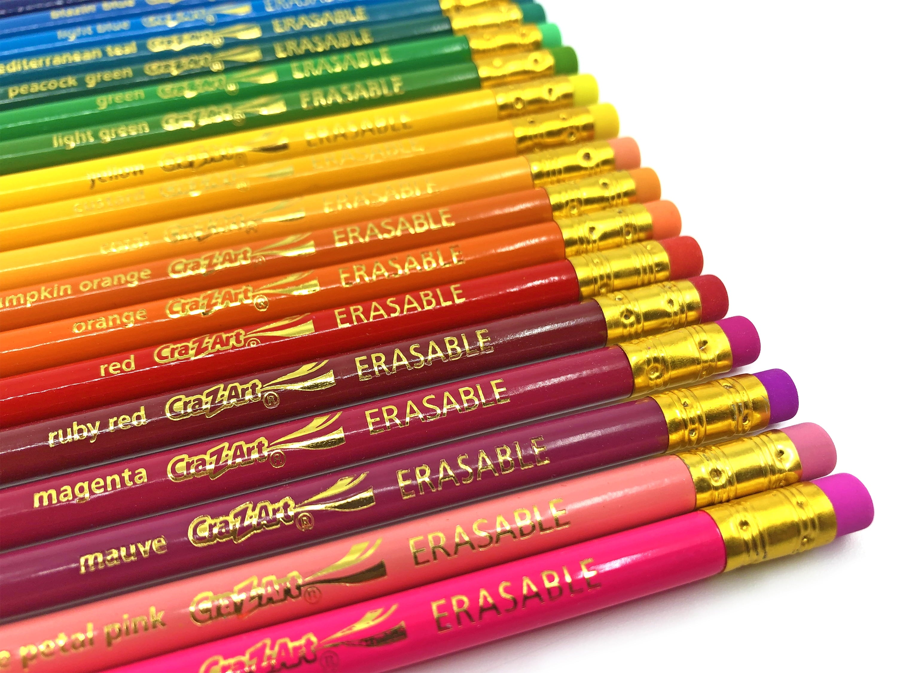 Cra-Z-Art Erasable Colored Pencils, 24 Pack, Beginner Child Ages 3 and up, School Supplies