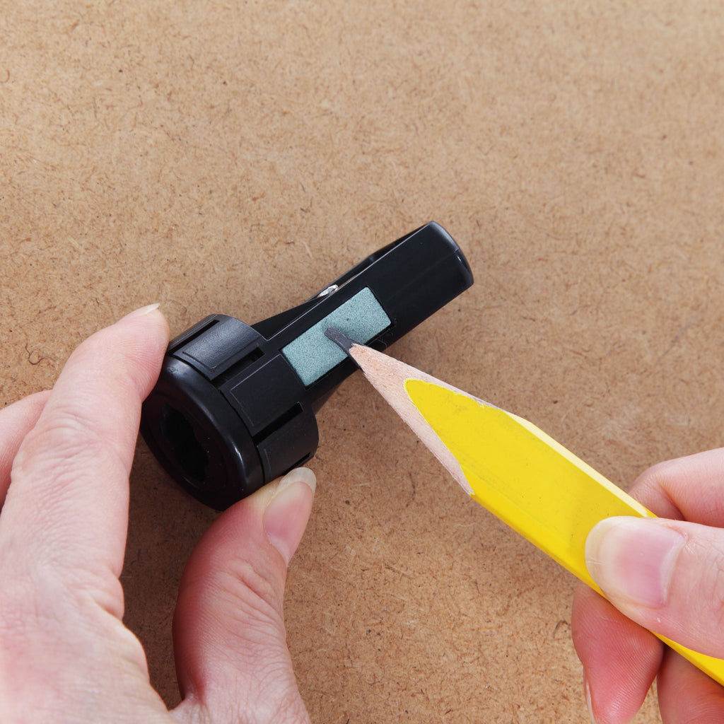 (4 pack) Hyper Tough Manual Pencil Sharpener for Carpenter Pencils with 1 Key Chain Hole, Black TR50133B